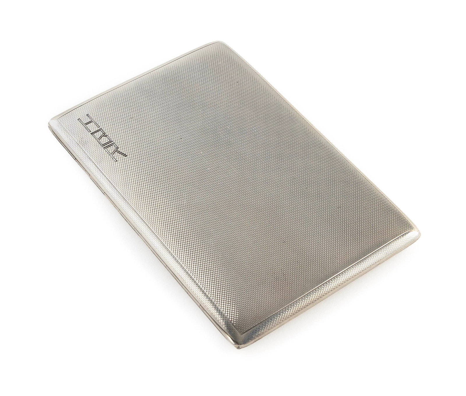 MONOGRAMMED ART DECO STERLING SILVER CIGARETTE CASE Early 20th Century Approx. 7.0 troy oz. (1 of 3)