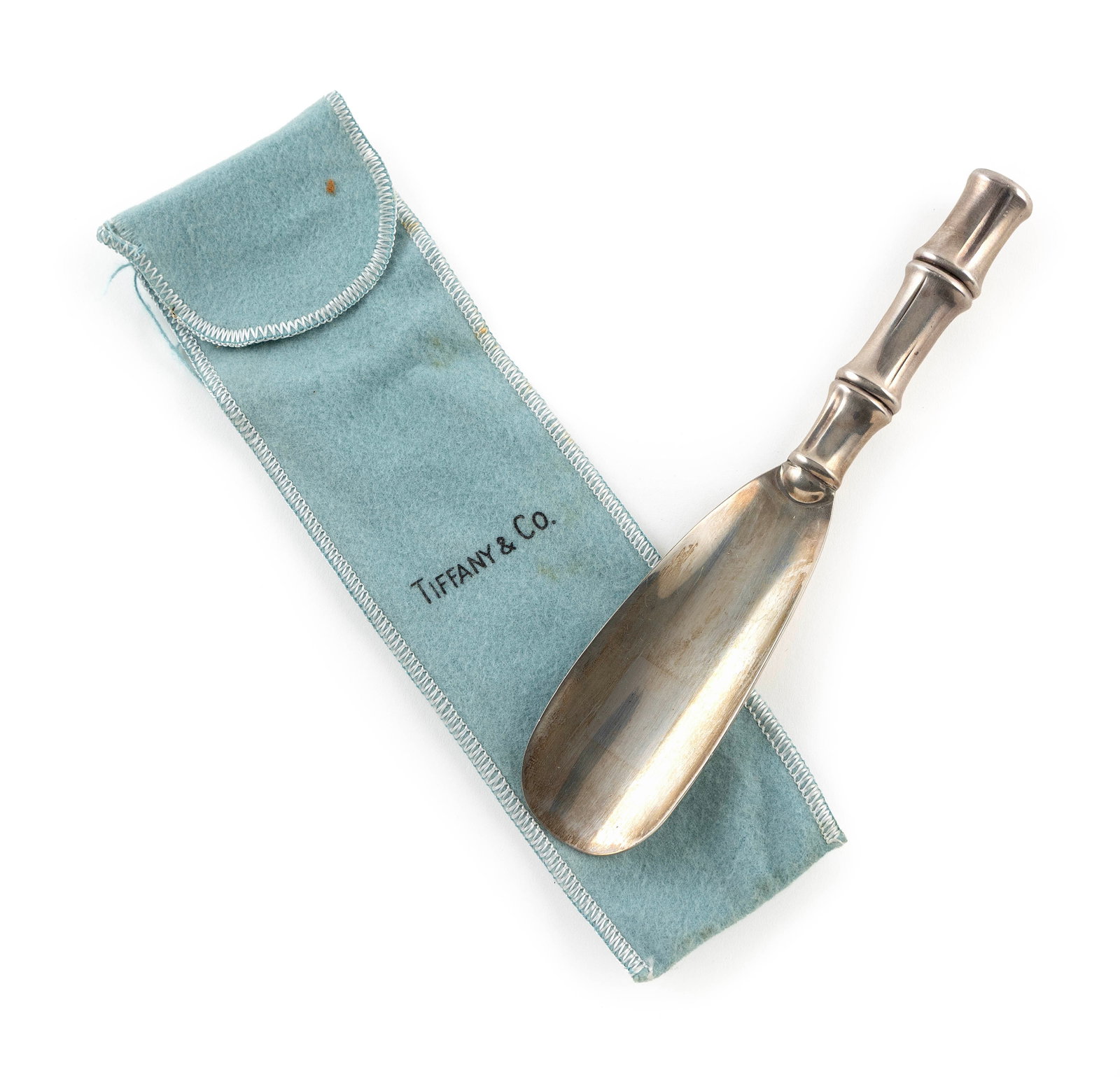 TIFFANY & CO. STERLING SILVER SHOE HORN IN THE BAMBOO PATTERN Approx. 2.7 troy oz. (1 of 2)