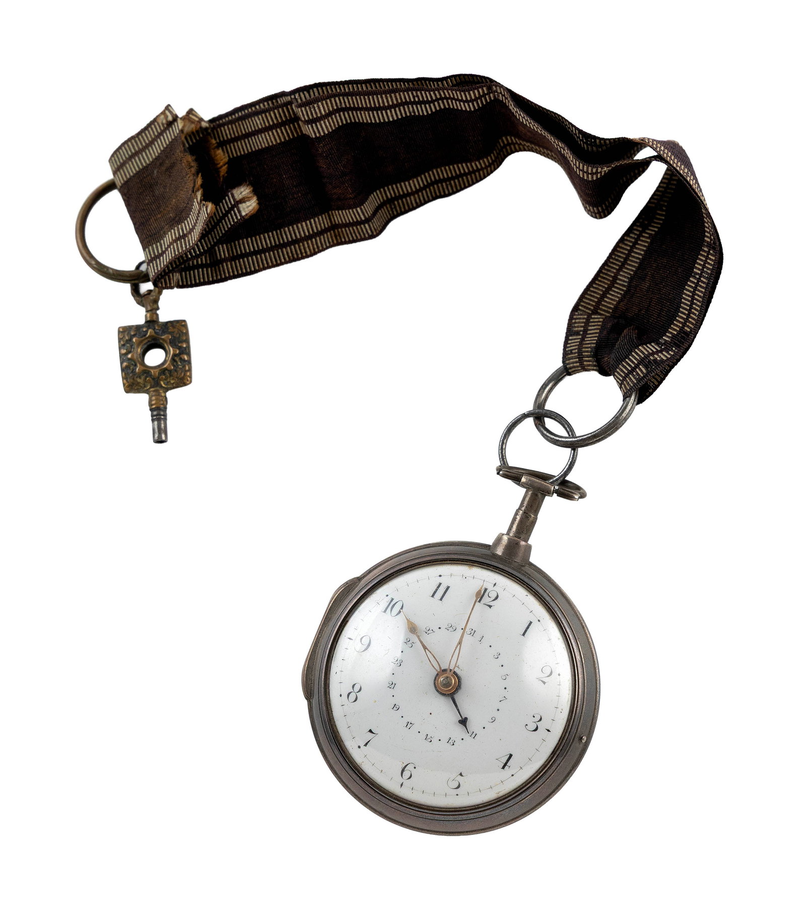 VINTAGE STERLING SILVER POCKET WATCH Circa 1830s (1 of 2)