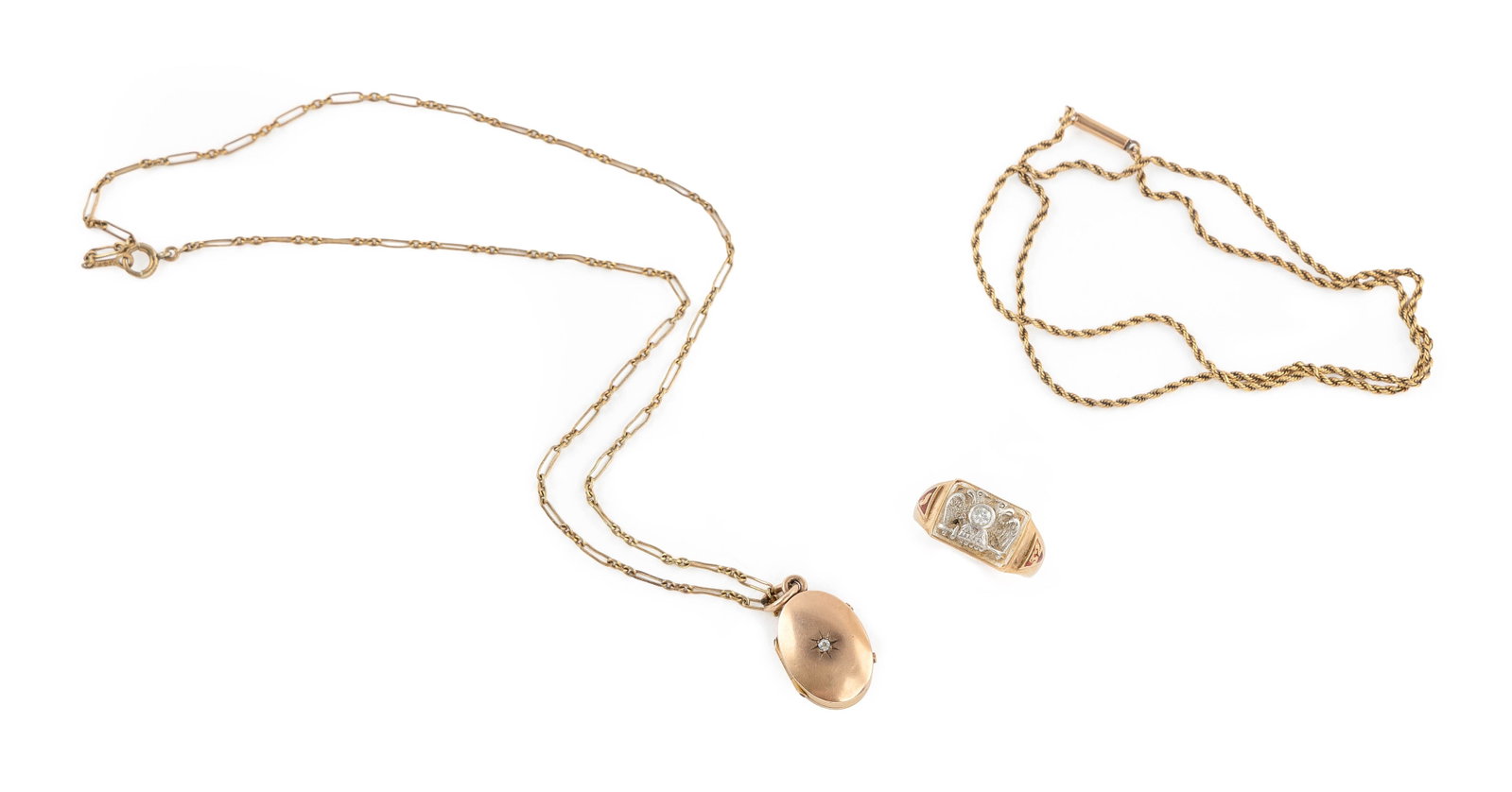 THREE PIECES OF 14KT YELLOW GOLD JEWELRY Approx. 10.2 total dwt. (1 of 1)
