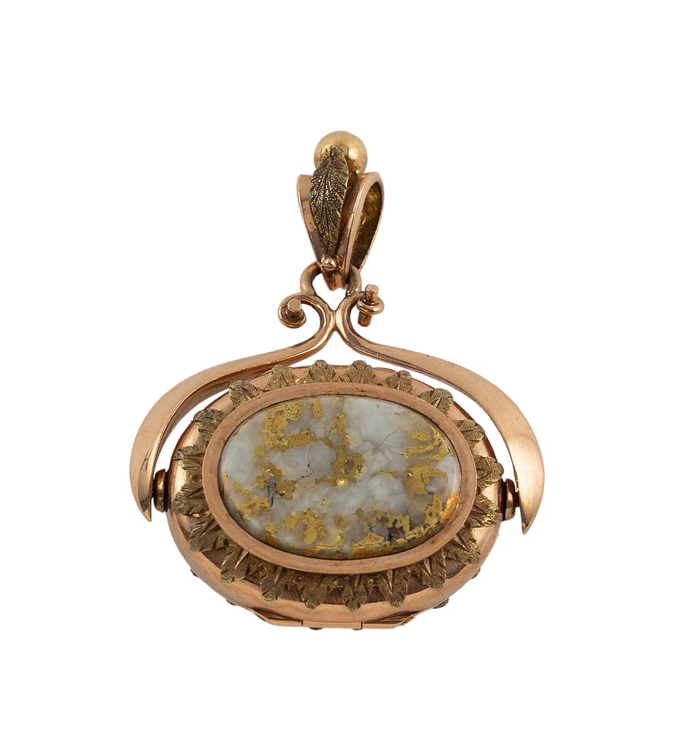 VINTAGE 14KT YELLOW GOLD SPINNING LOCKET PENDANT Approx. 13.5 total dwt (1 of 3)