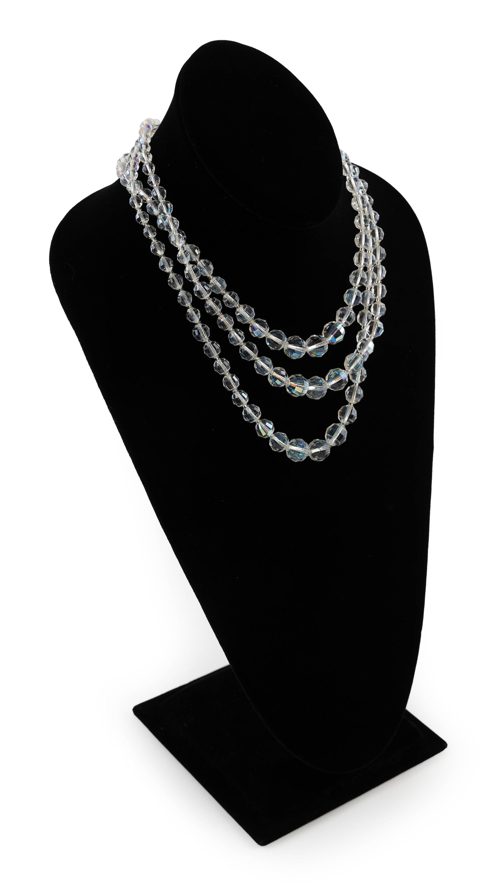 14KT WHITE GOLD AND CRYSTAL BEAD NECKLACE (1 of 4)