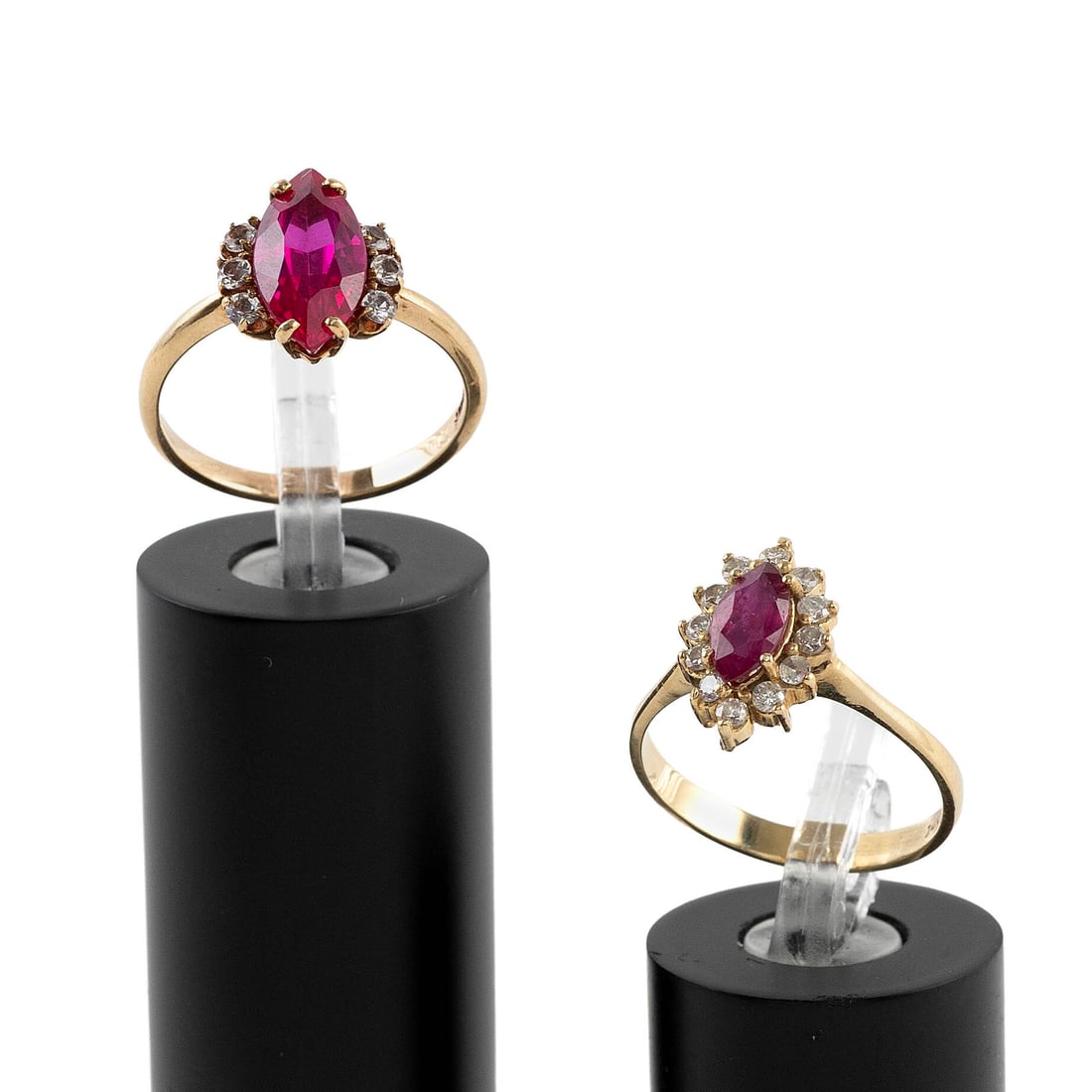 TWO 14KT YELLOW GOLD RUBY AND DIAMOND RINGS Approx. 3.4 total dwt. (1 of 3)