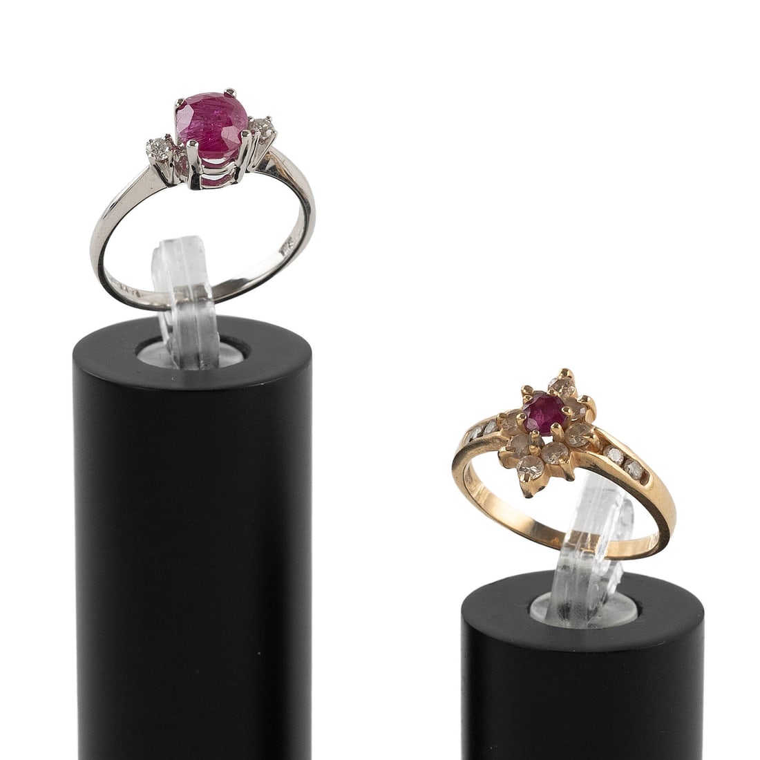 TWO 14KT GOLD RUBY AND DIAMOND RINGS Approx. 2.9 total dwt. (1 of 1)