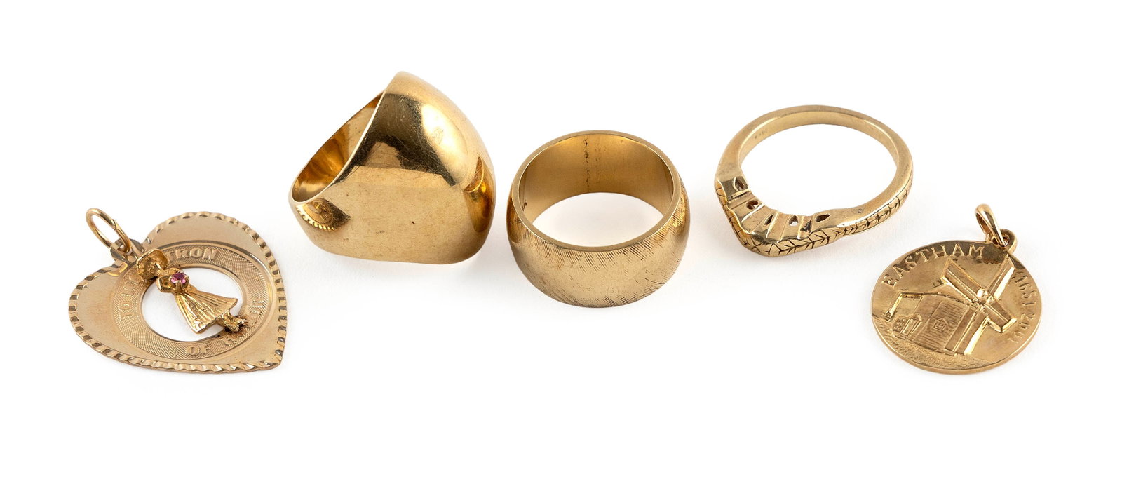FIVE PIECES OF 14KT YELLOW GOLD Approx. 17.3 total dwt. (1 of 1)