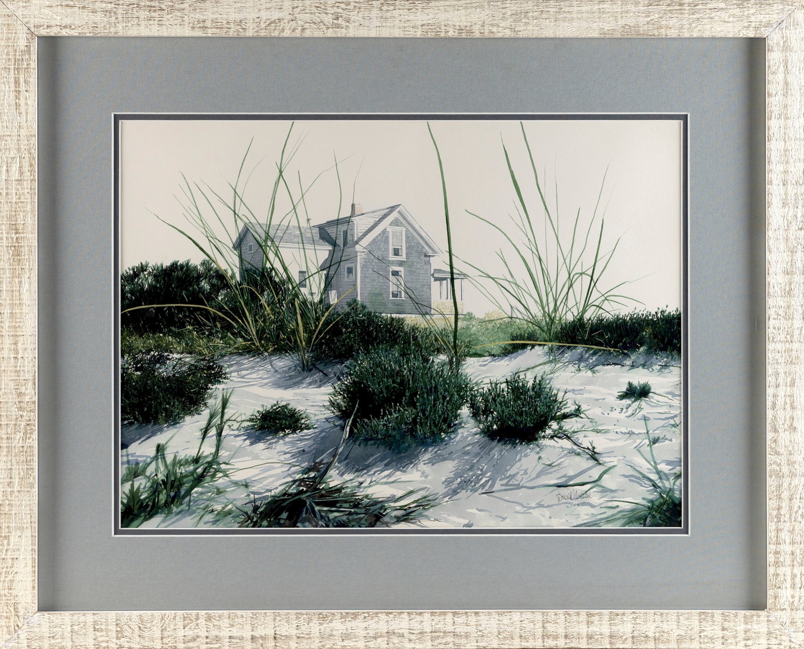 DONALD WERDEN (Pennsylvania, 1921-1991), "House on the Dunes"., Watercolor on paper, 18.5" x 25.5" (1 of 2)