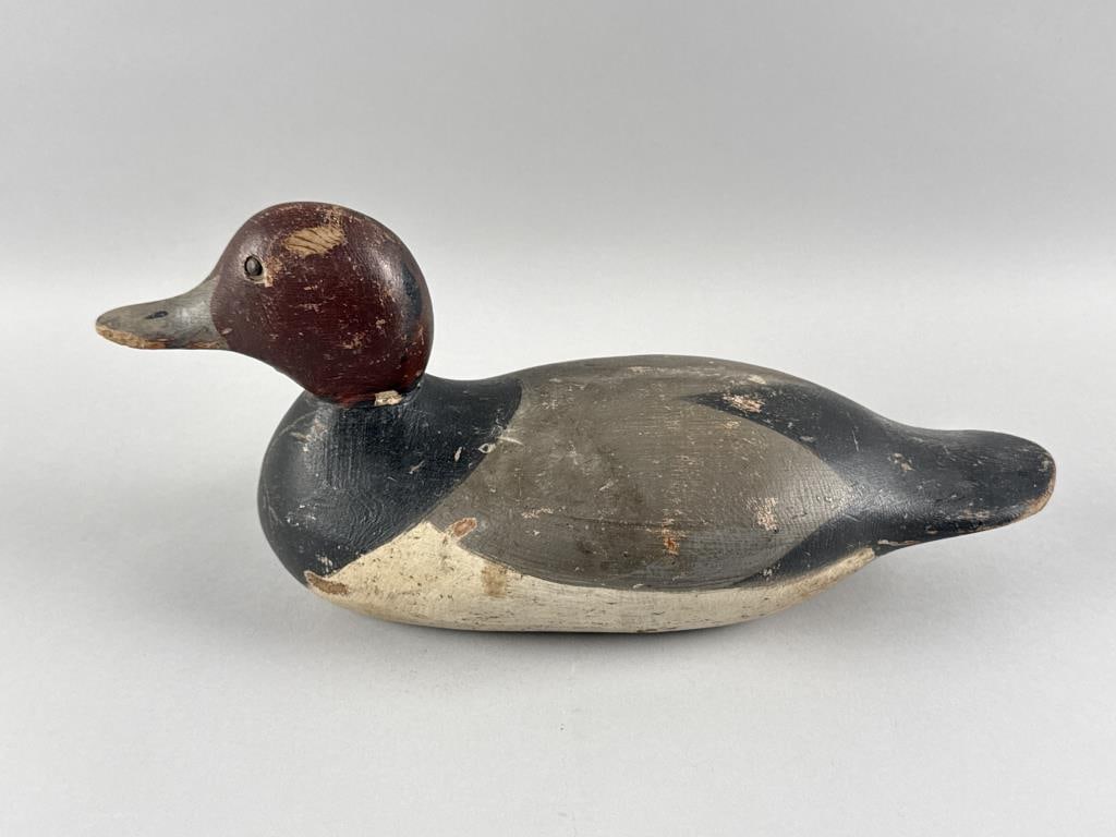 MASON STANDARD GRADE REDHEAD DRAKE DECOY Detroit, Circa 1910 Length 14.5". (1 of 5)