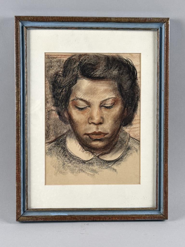 HEINZ ROSENTHAL (Germany/United States, 1906-1999), Portrait of the artist's wife., Charcoal on (1 of 2)