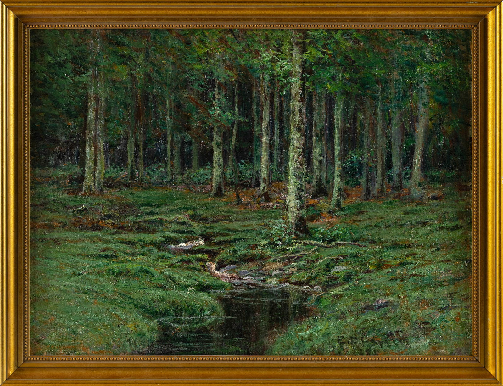 EDWARD PARKER HAYDEN (New York/Massachusetts/Ohio, 1858-1922), Summer landscape with brook., Oil on (1 of 2)