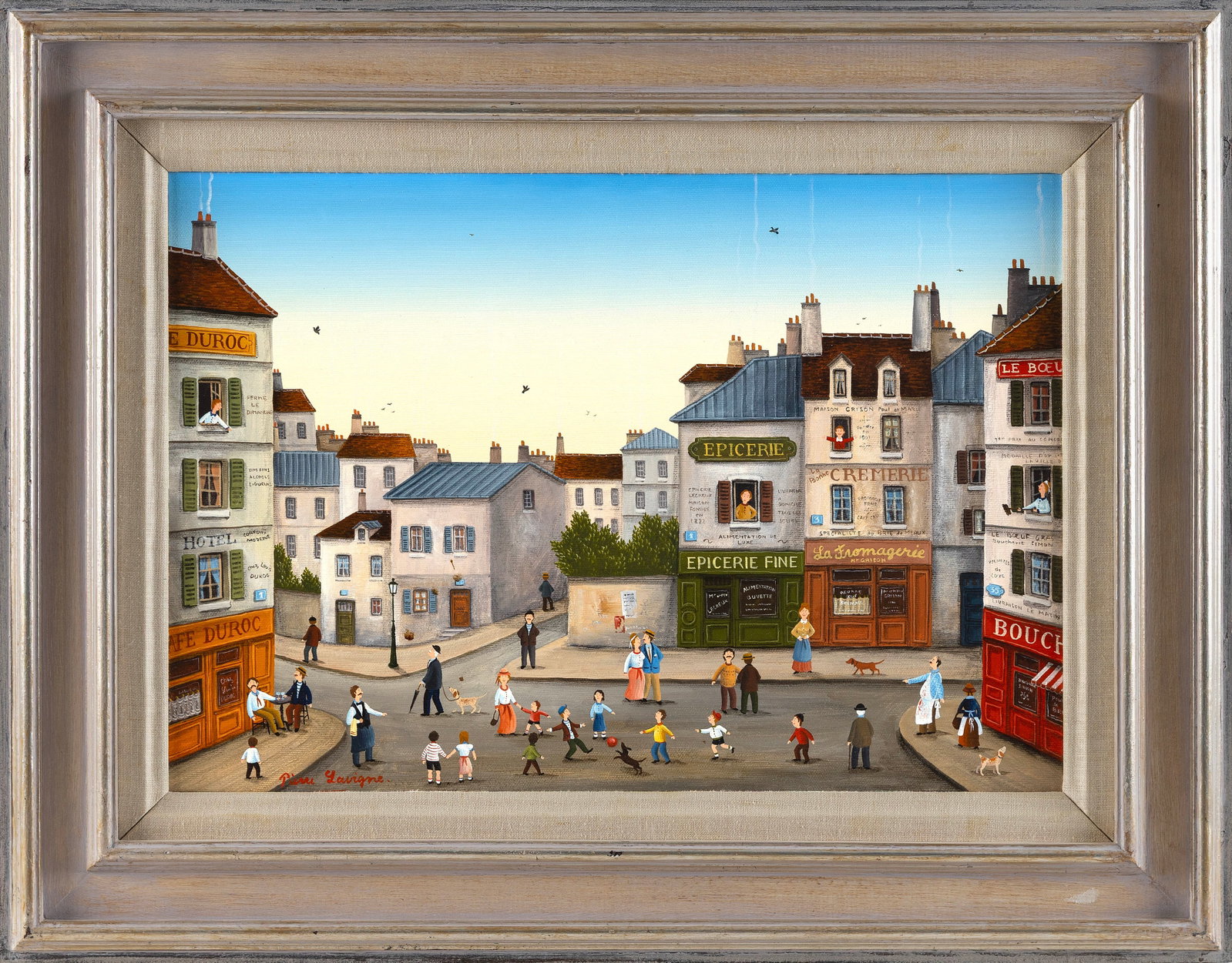 PIERRE LAVIGNE (France, 20th Century), "La Partie de Bellon"., Oil on canvas, 15" x 21.5". Framed (1 of 2)
