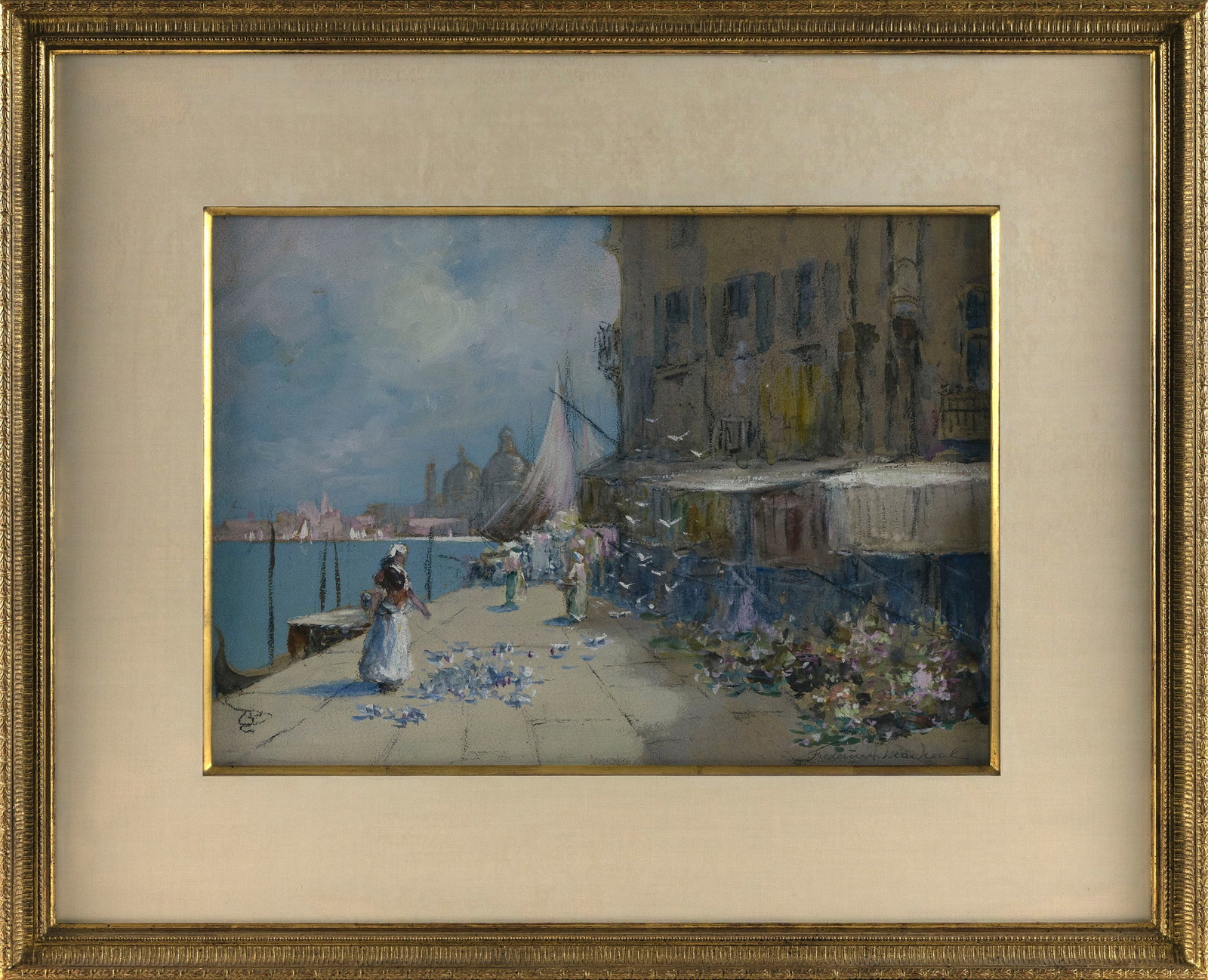 FREDERIC A. MACNEAL (Massachusetts, Early 20th Century), View of Venice., Pastel, 11.5" x 16.5" (1 of 2)