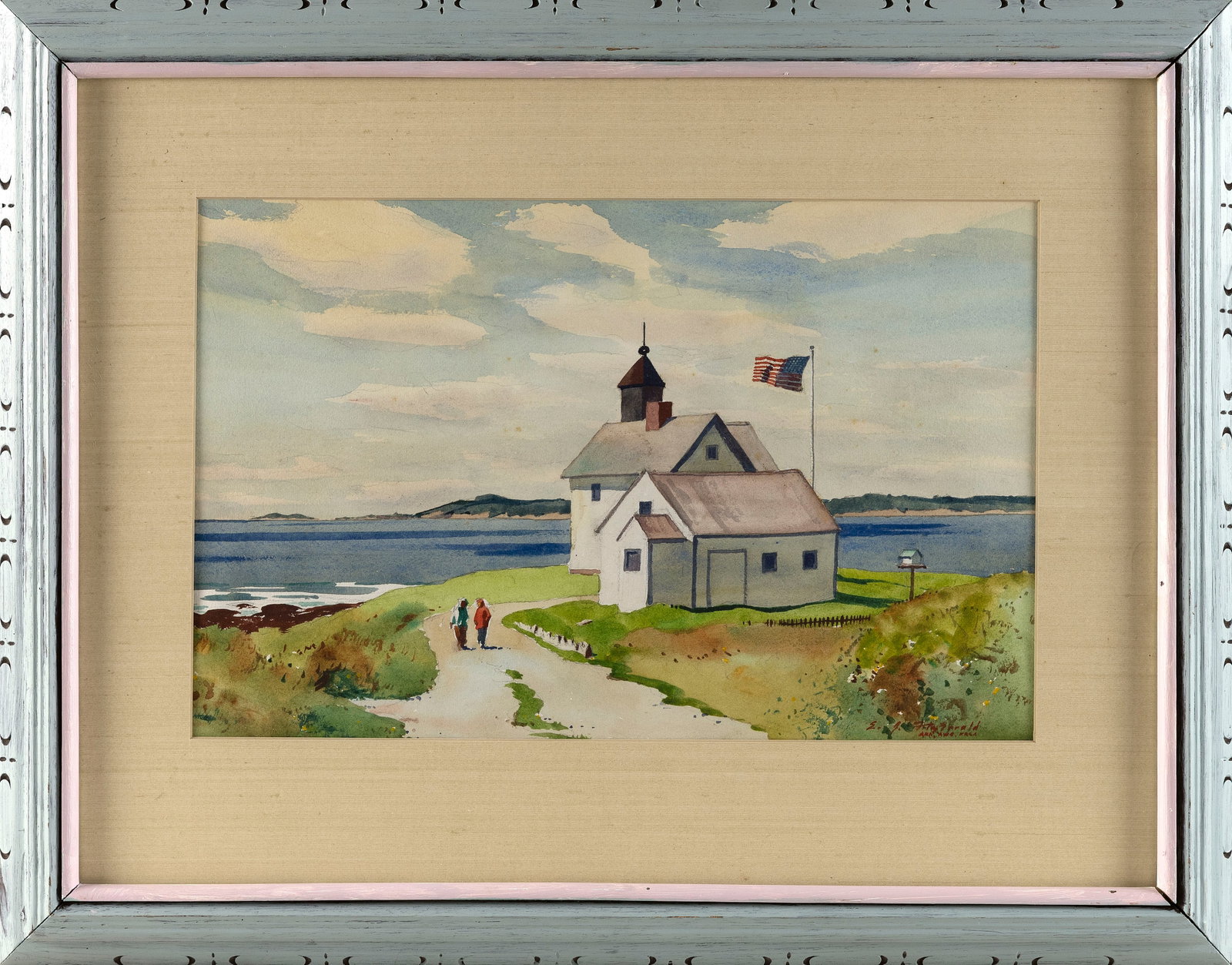 EDMOND JAMES FITZGERALD (New York/Washington/Ohio, 1912-1989), Coastal scene, likely Goat Island, (1 of 2)