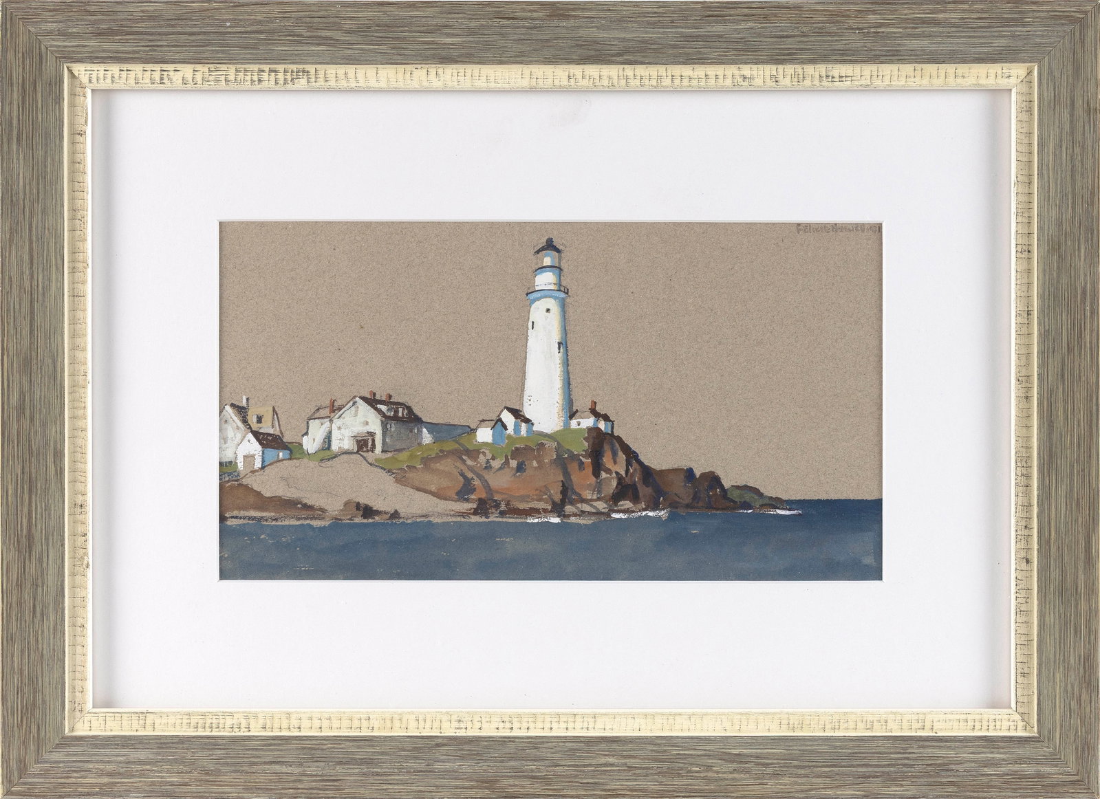 FELICIE WALDO MIXTER HOWELL (New York/Washington, D.C./Hawaii, 1897-1968), Boston Light., Watercolor (1 of 1)
