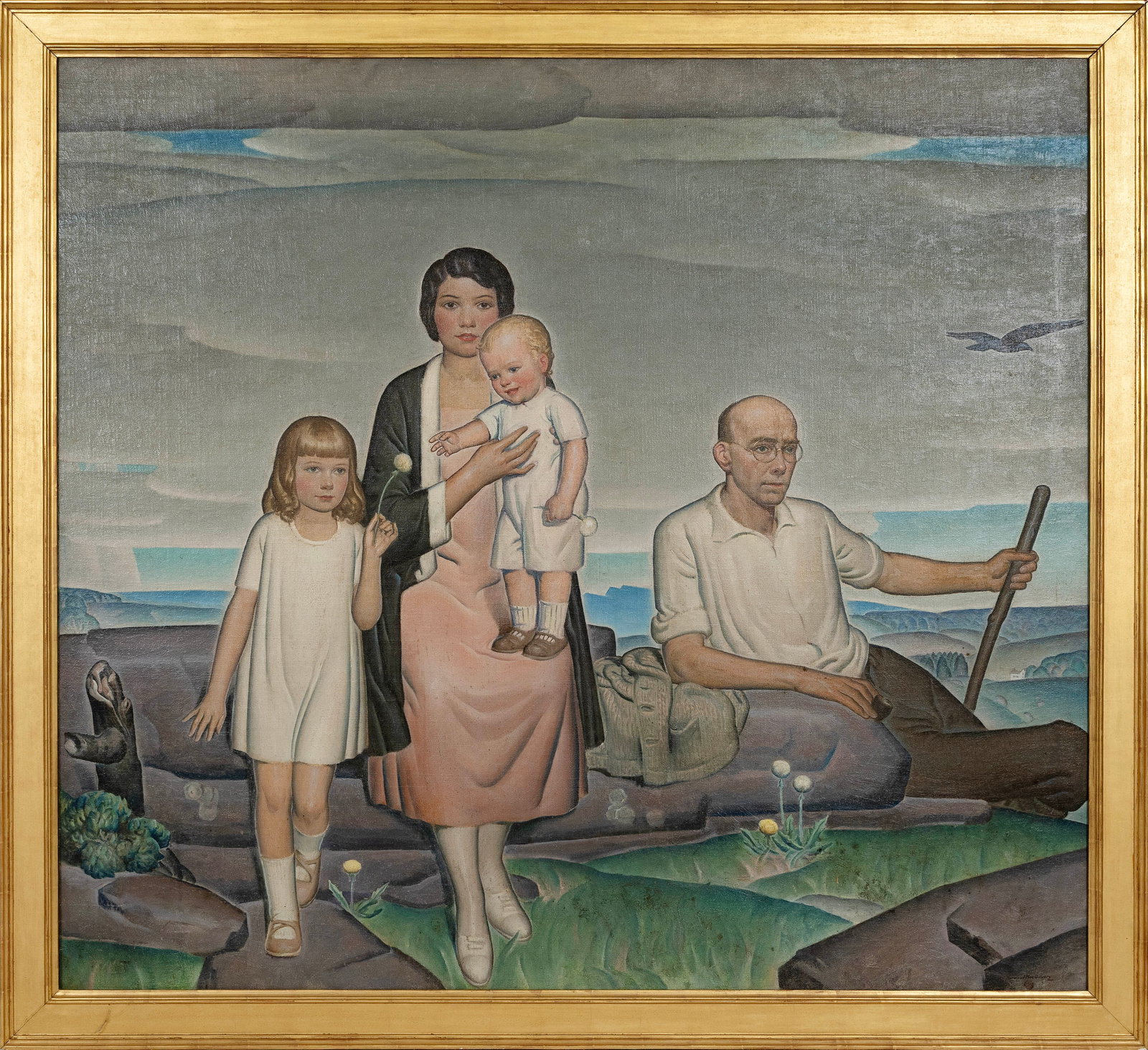 NORWOOD HODGE MACGILVARY (Thailand/Pennsylvania/New York, 1874-1849/50), Family portrait., Oil on: NORWOOD HODGE MACGILVARY Thailand/Pennsylvania/New York, 1874-1849/50 Family portrait. Signed lower right "Norwood MacGilvary". Oil on canvas, 60" x 66". Framed 67" x 72".