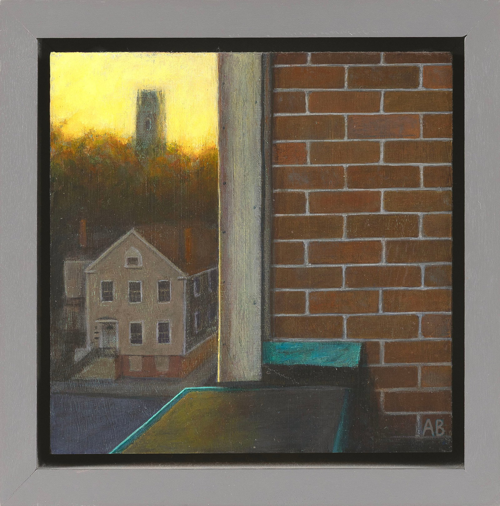 ARTHUR BALLELLI (Rhode Island, Contemporary), "St. Lawrence Martyr from Studio Rooftop"., Acrylic on (1 of 1)