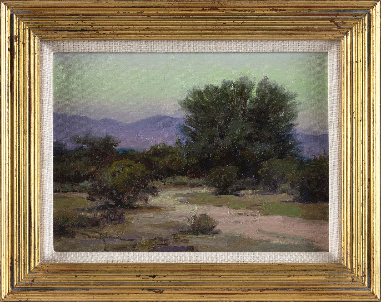 DAN ROBINSON (Arizona, 1963-), "Dusk"., Oil on linen on board, 10" x 14". Framed 15" x 19". (1 of 2)