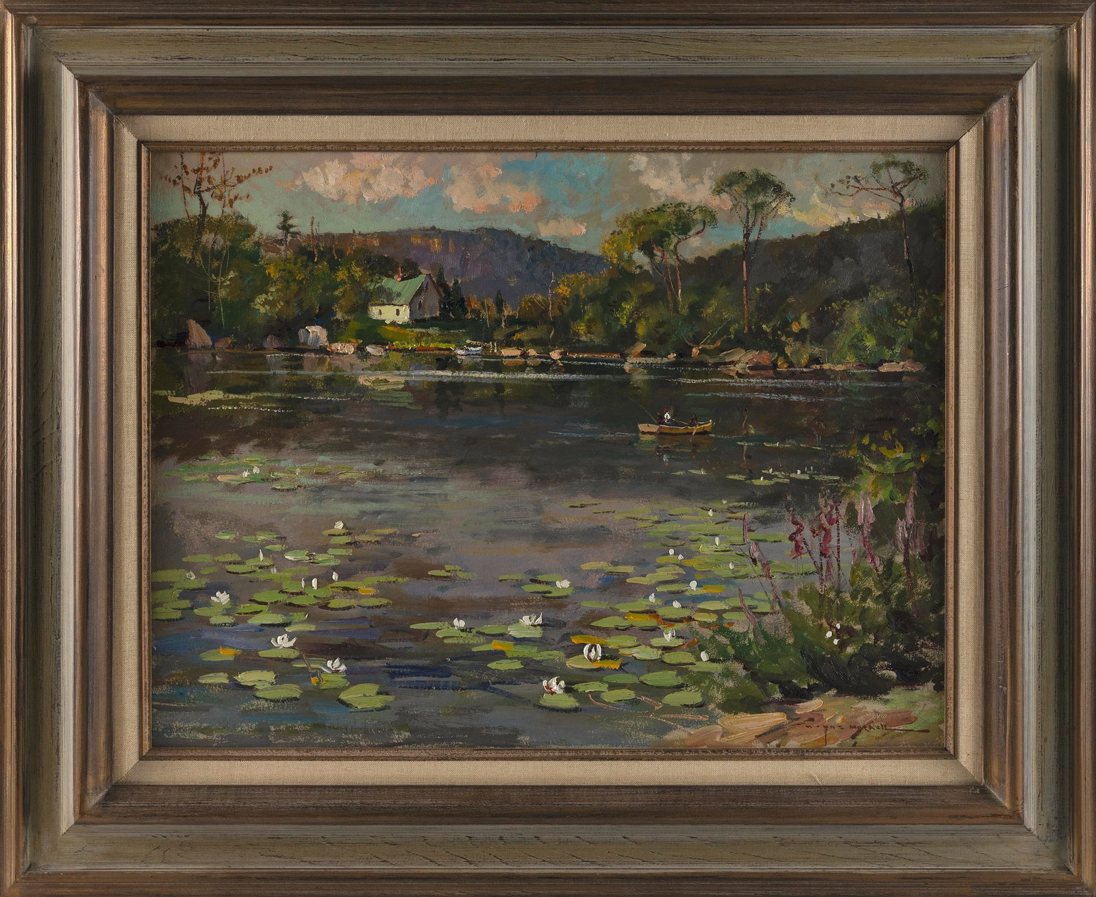 WAYNE BEAM MORRELL (Massachusetts/New Jersey, 1923-2013), "Manships Quarry - Summer Lily Pond with (1 of 2)