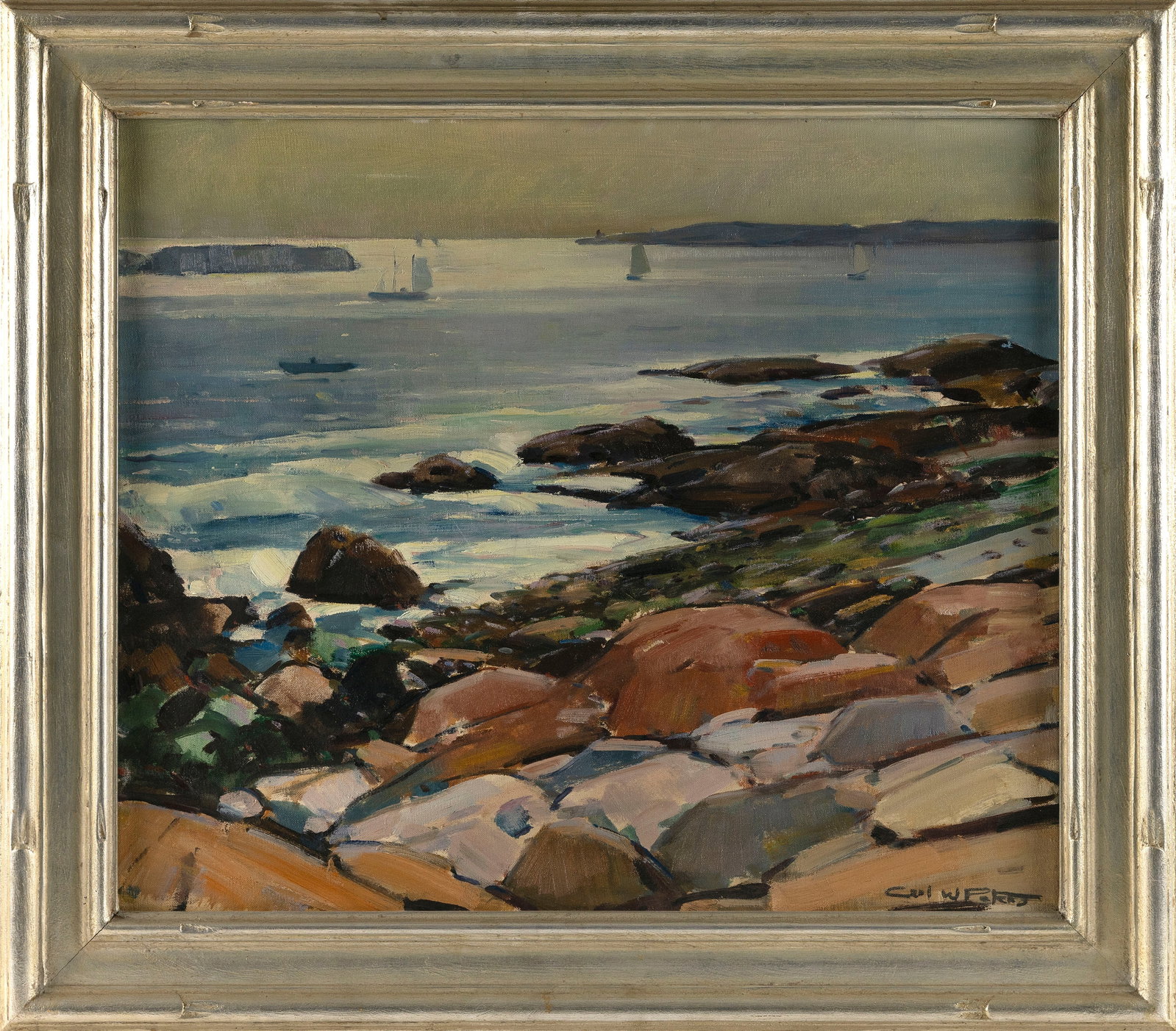 CARL WILLIAM PETERS (New York, 1897-1980), "Morning Rockport"., Oil on canvas, 20" x 24". Framed (1 of 2)