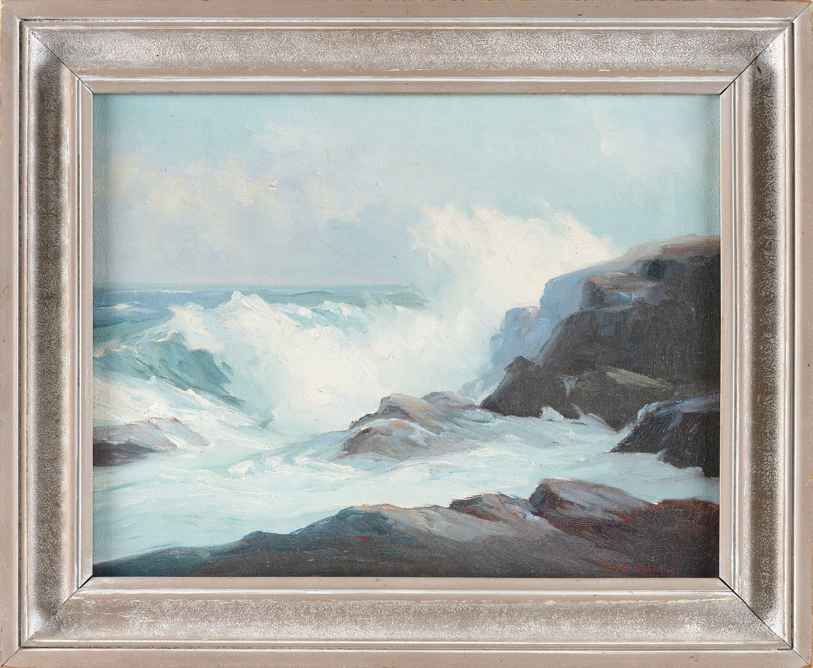 ROGER CURTIS (Massachusetts, 1910-2000), Seascape., Oil on canvas, 14" x 18". Framed 18.5" x 22.5". (1 of 1)
