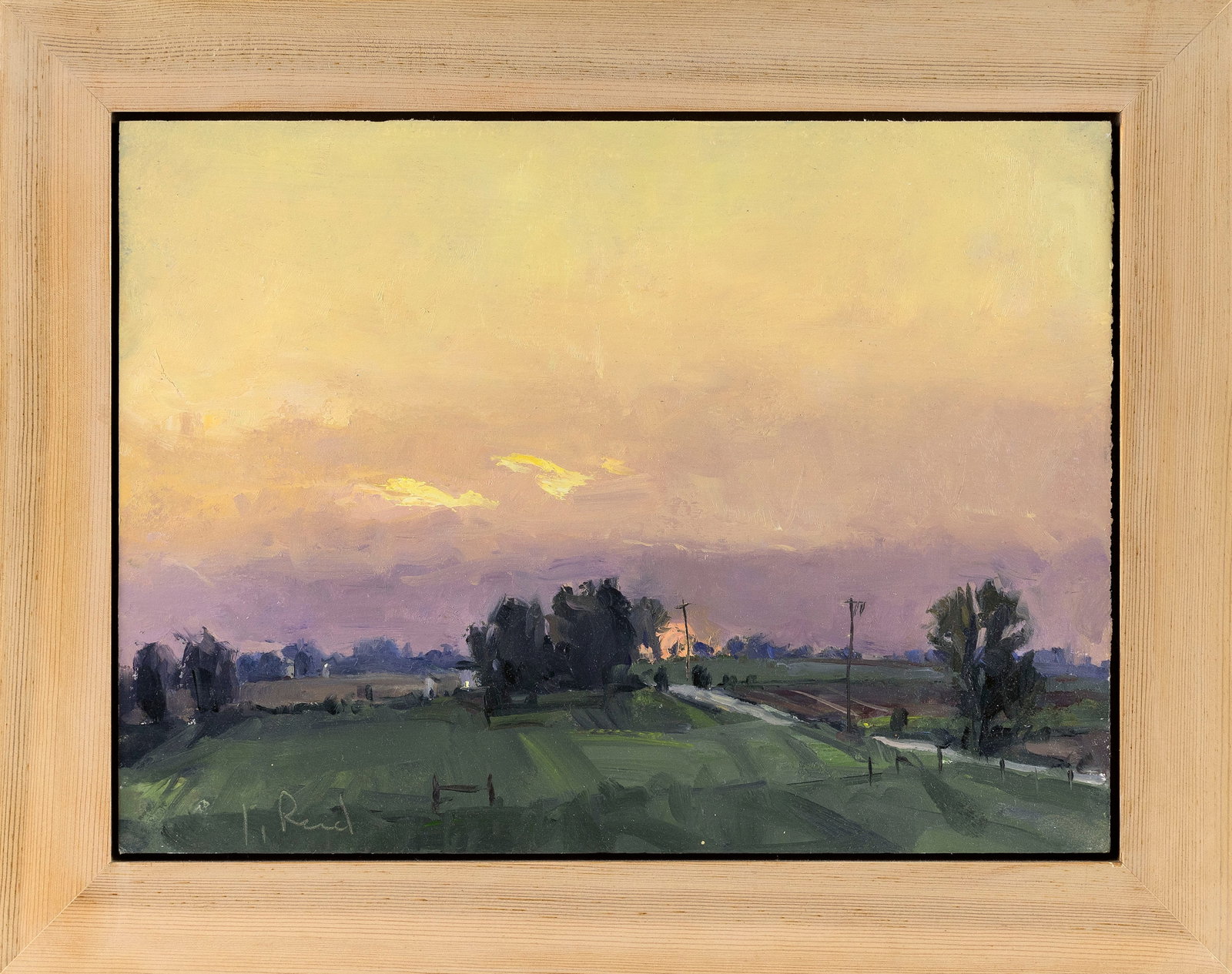 JEFFREY REED (Pennsylvania, 20th Century), "Setting Sun"., Oil on panel, 11" x 15". Framed 14.75" x (1 of 2)