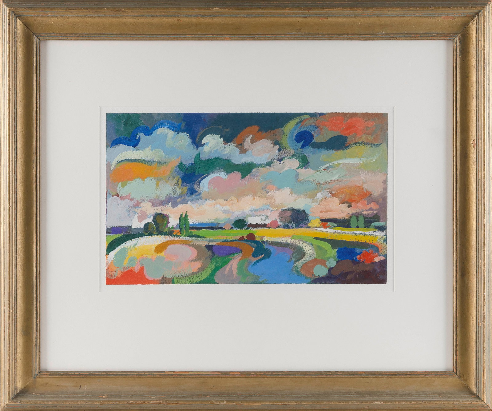 JOSEPH EDWARDS ALEXANDER (Massachusetts, 1947-2008), Colorful landscape., Watercolor on paper, 12" x (1 of 1)