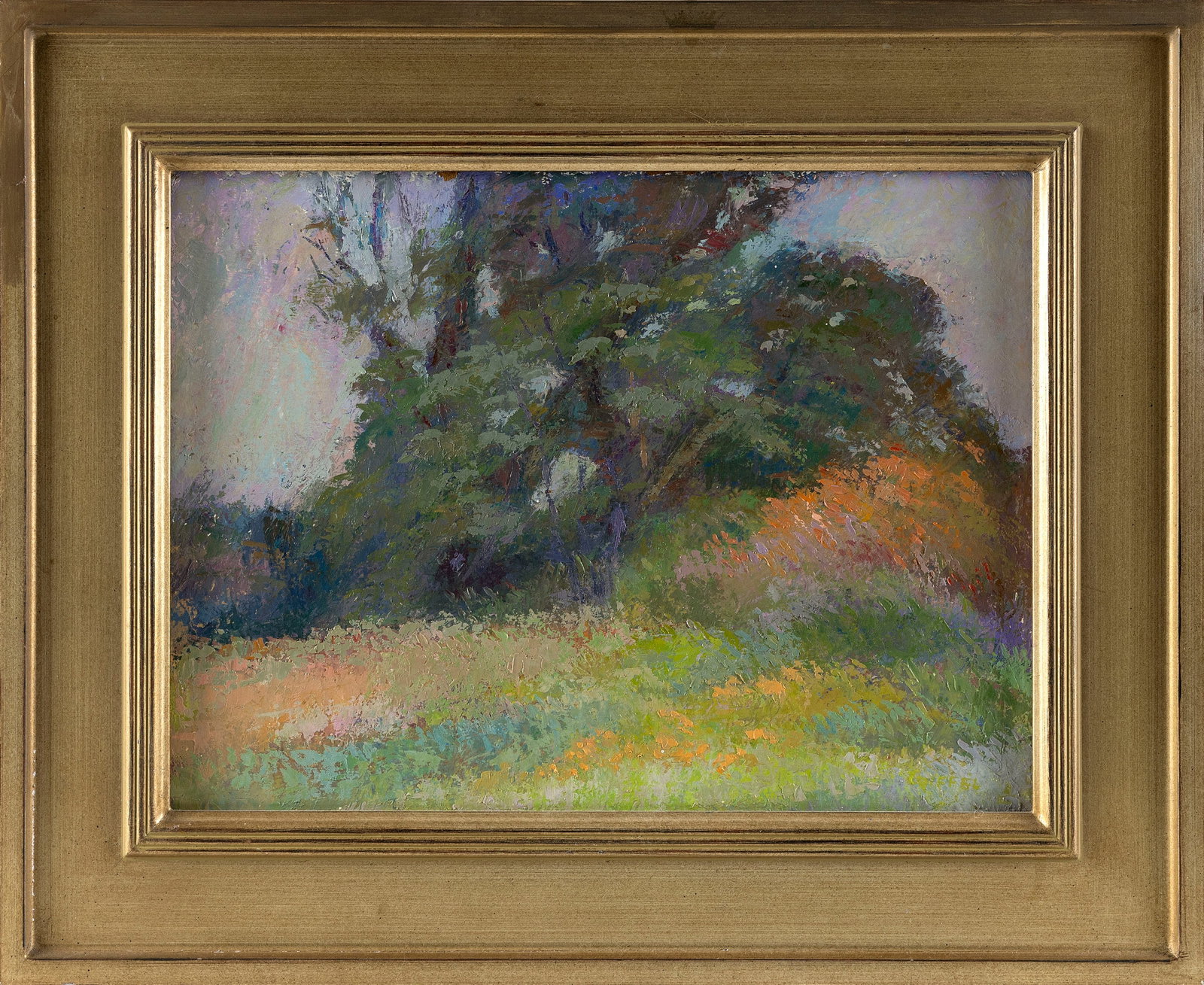LOIS GRIFFEL (Massachusetts/New York, 1947-), Meadow landscape., Oil on board, 12" x 16". Framed 18" (1 of 2)