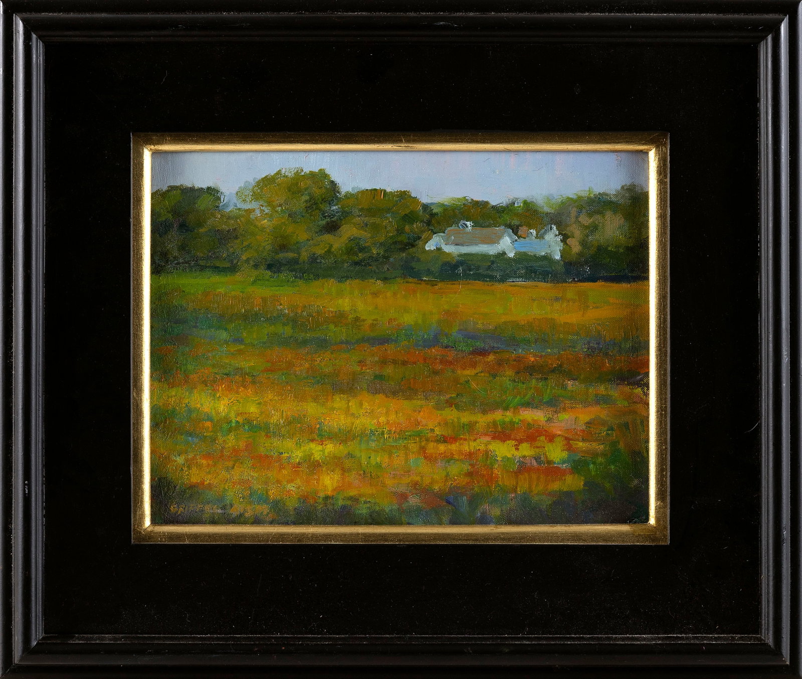 LOIS GRIFFEL (Massachusetts/New York, 1947-), "French Mustard Field"., Oil on board, 9" x 12".: LOIS GRIFFEL Massachusetts/New York, 1947- "French Mustard Field". Signed lower left "Griffel". Signed and titled verso. Oil on board, 9" x 12". Framed 16" x 19".