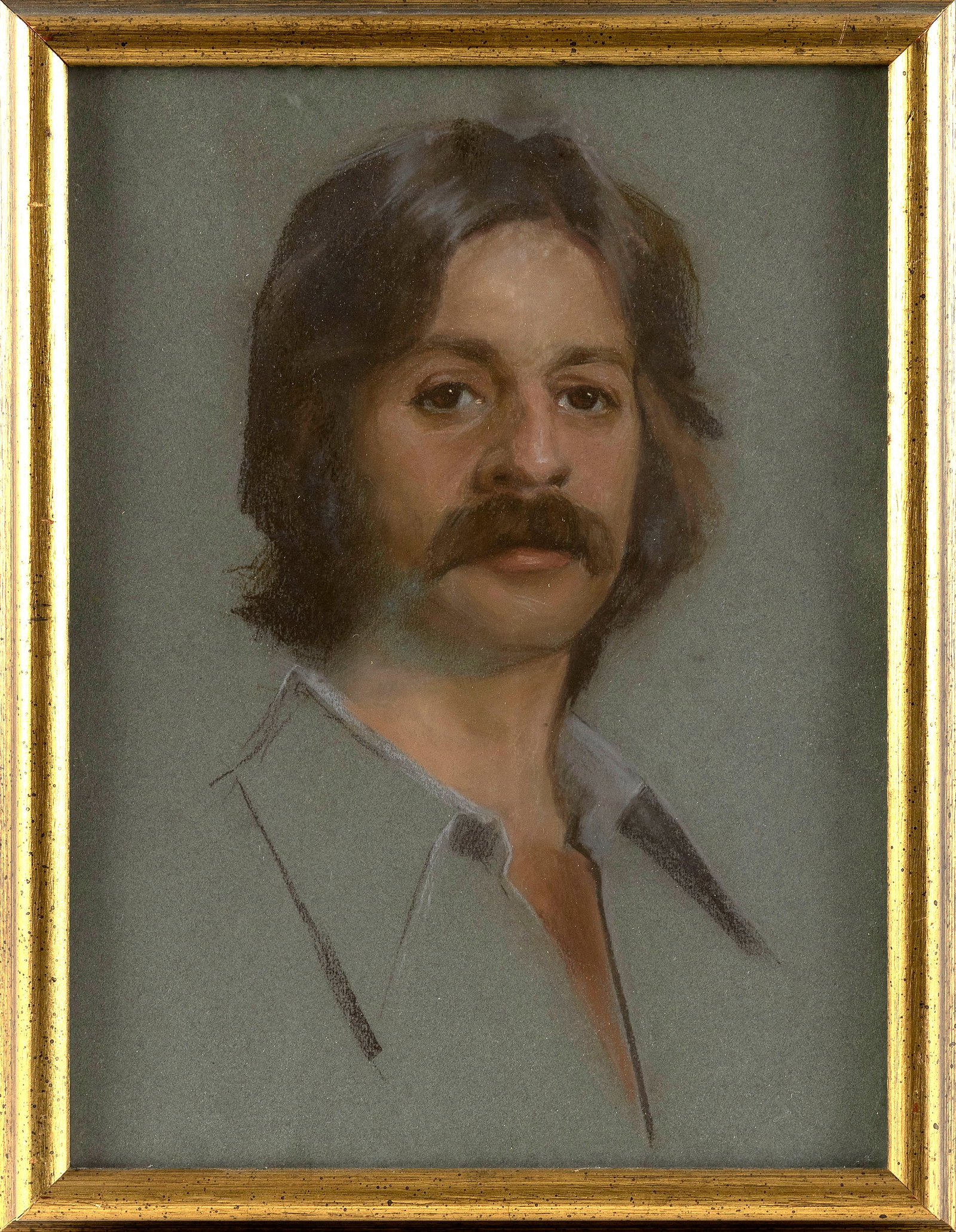 LOIS GRIFFEL (Massachusetts/New York, 1947-), Portrait of a man with a mustache., Pastel, 16" x 12". (1 of 2)