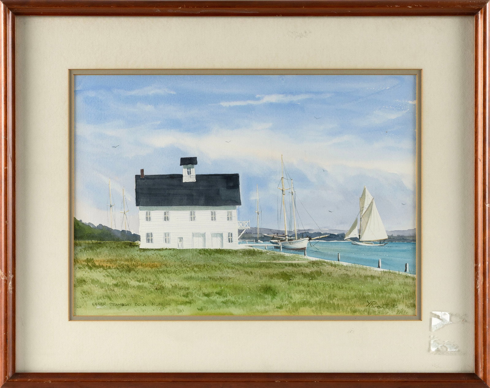 YVES PARENT (France/Connecticut, 1941-2011), Steamboat dock, Essex, Connecticut., Watercolor on (1 of 2)