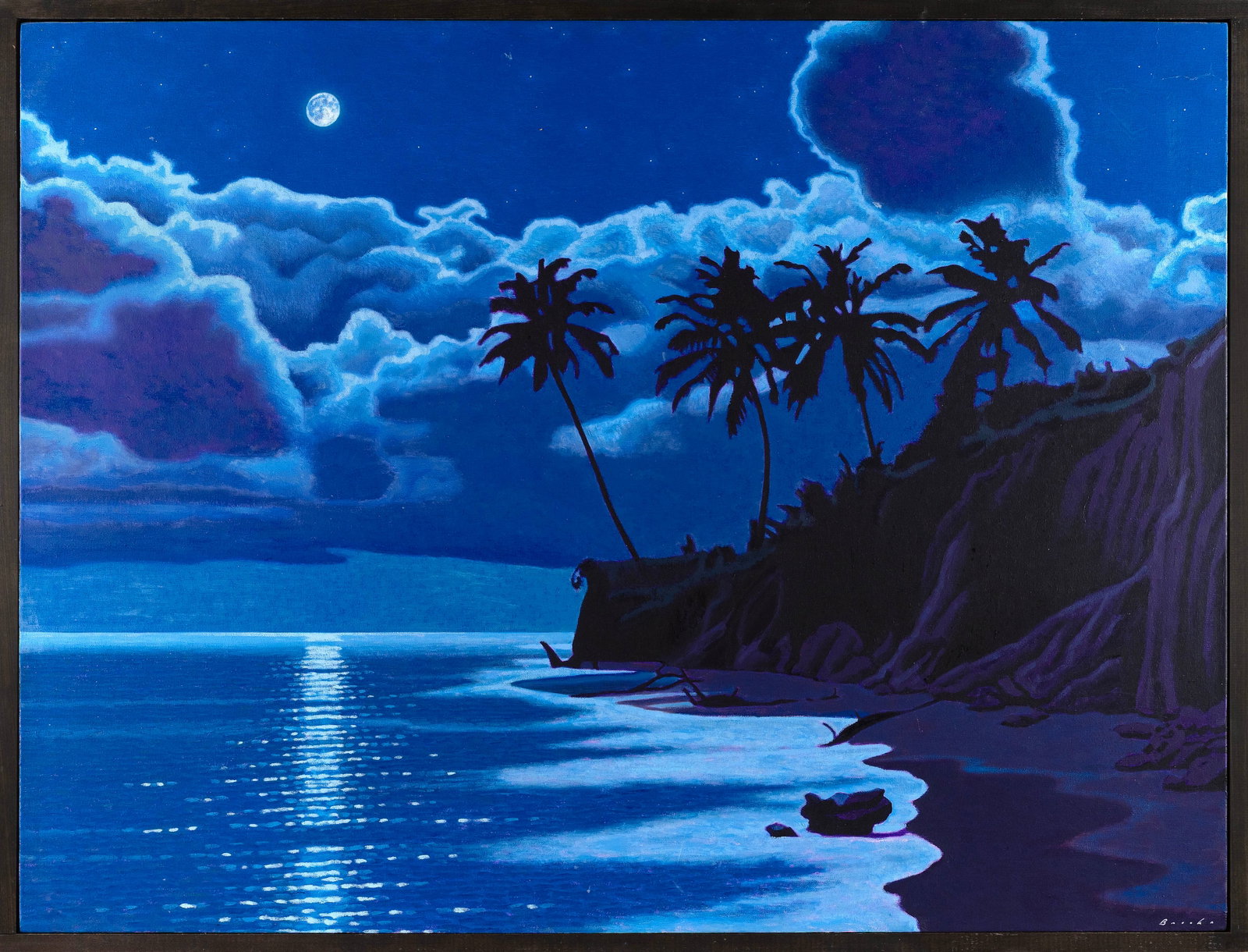 ROB BROOKS (Massachusetts, 1962-), Evening coastline., Oil on canvas, 36" x 48". Framed 37.75" x (1 of 2)