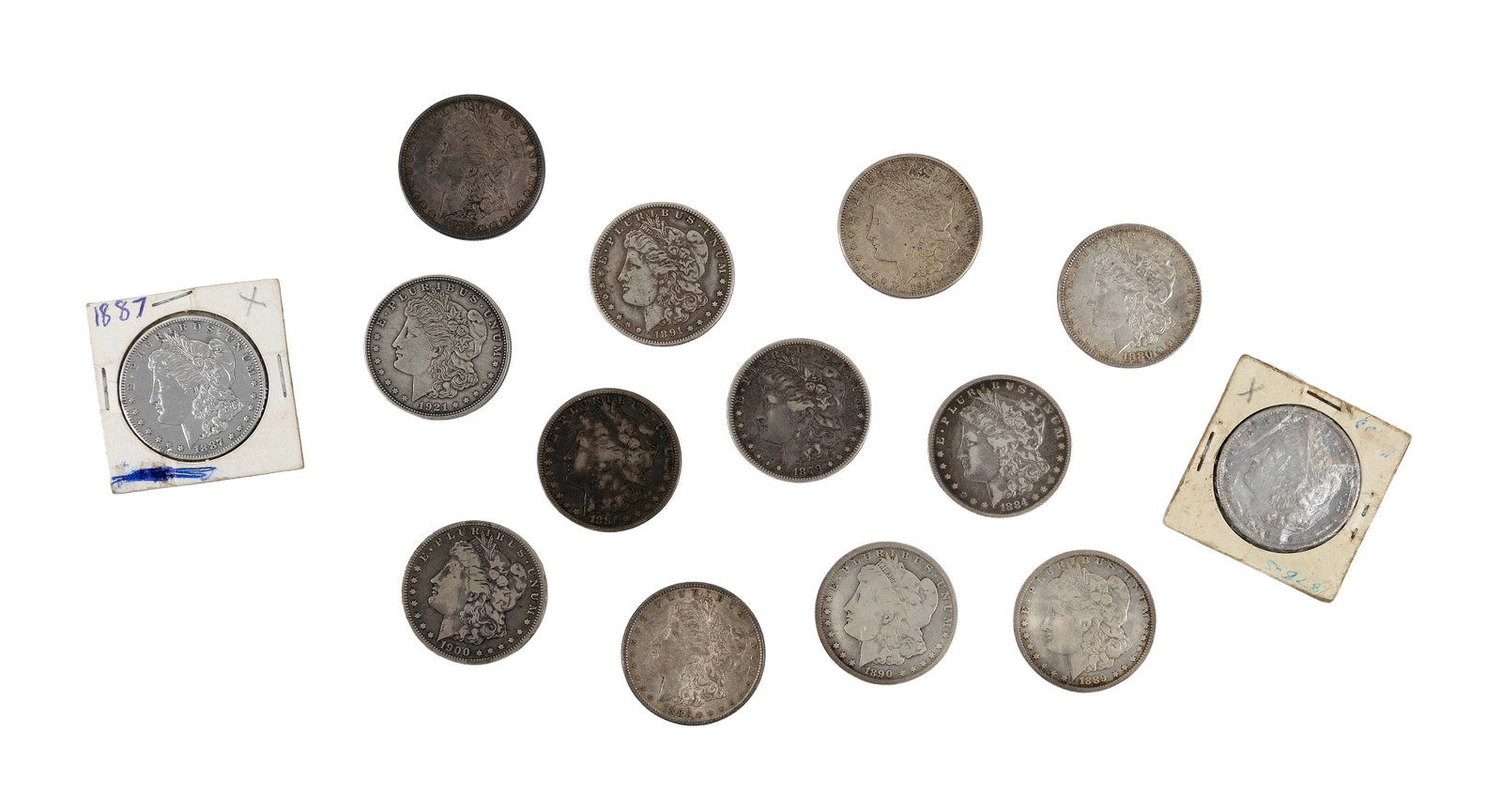 FOURTEEN U.S. LADY LIBERTY SILVER DOLLARS (1 of 2)