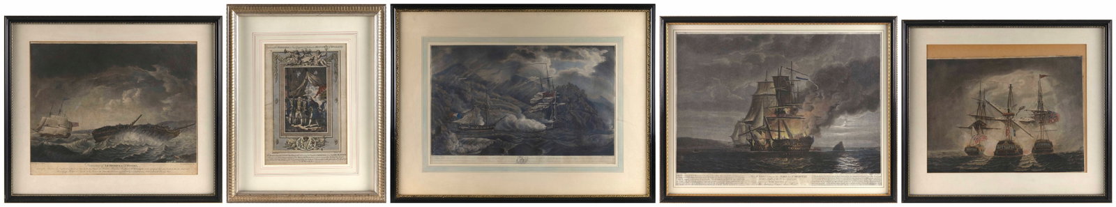 FIVE MARITIME PRINTS Late 19th/20th Century Framed to 28" x 38". (1 of 11)