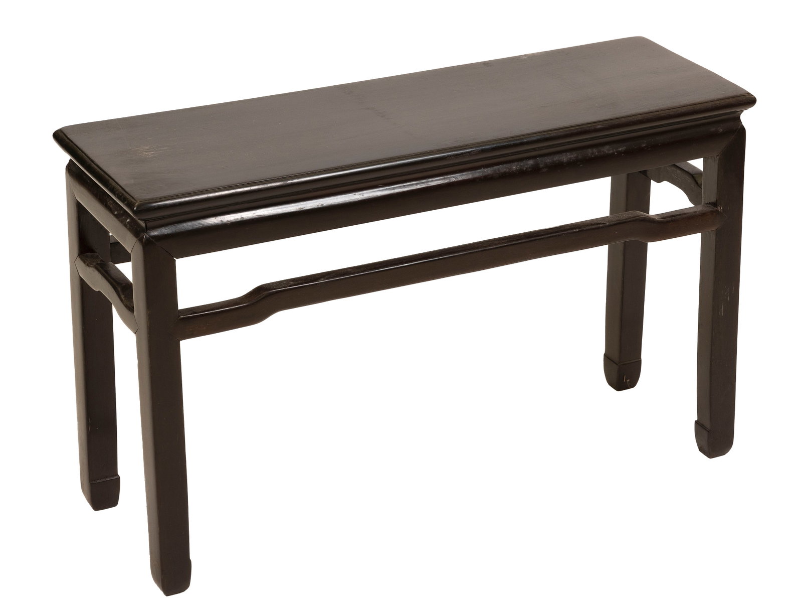 CHINESE EBONIZED WOOD STAND Early 20th Century Height 20.75". Length 33". Width 10.5". (1 of 2)