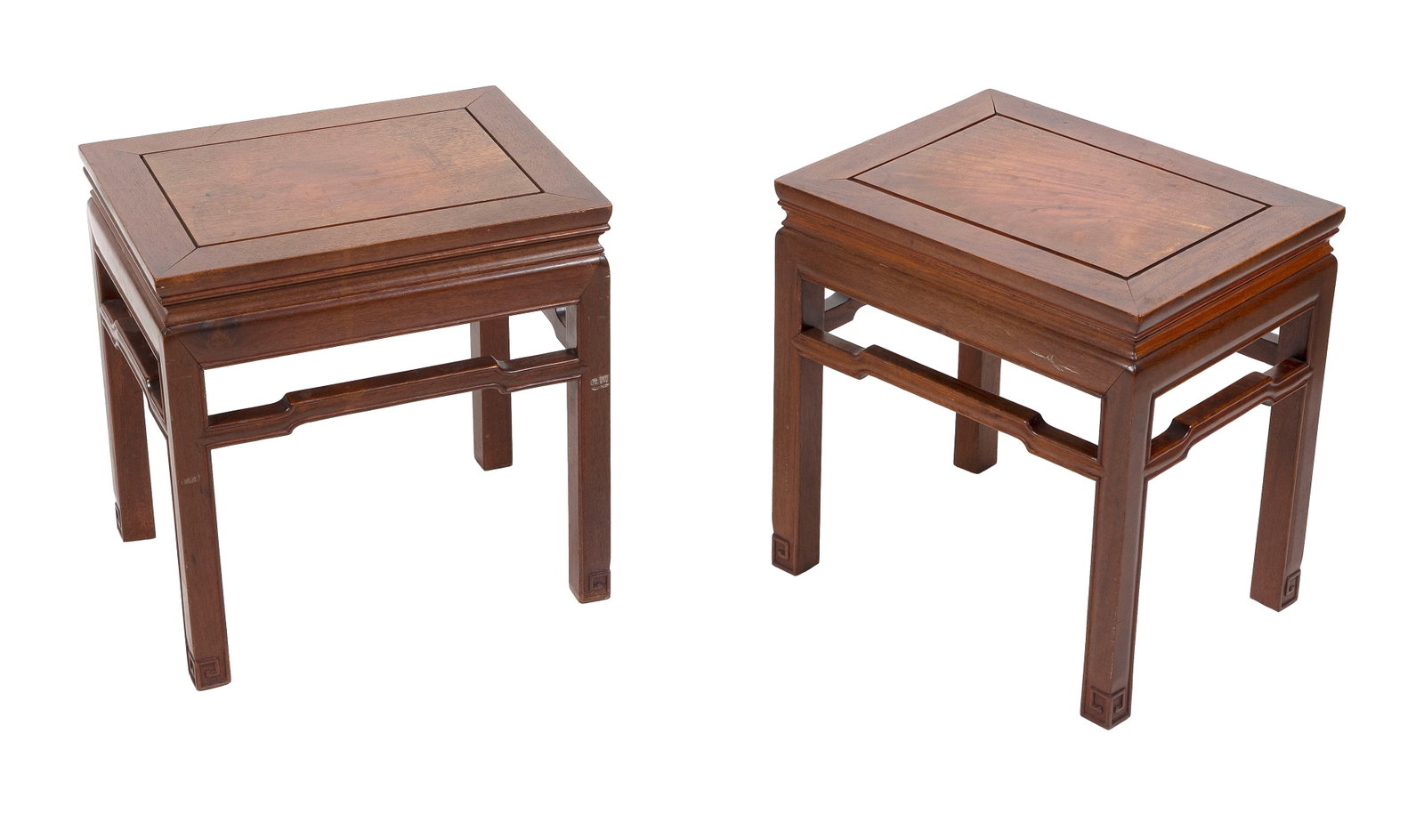 PAIR OF CHINESE HARDWOOD STANDS 20th Century Heights 17". Tops 17" x 13". (1 of 1)