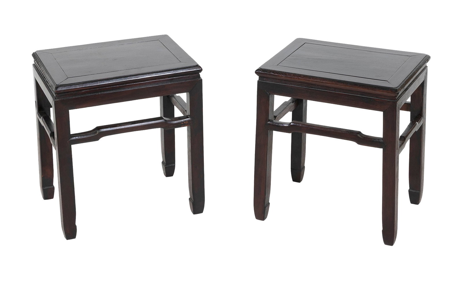 PAIR OF CHINESE LOW STANDS 20th Century Heights 18". Tops 15.5" x 11.5".: PAIR OF CHINESE LOW STANDS 20th Century Heights 18". Tops 15.5" x 11.5".