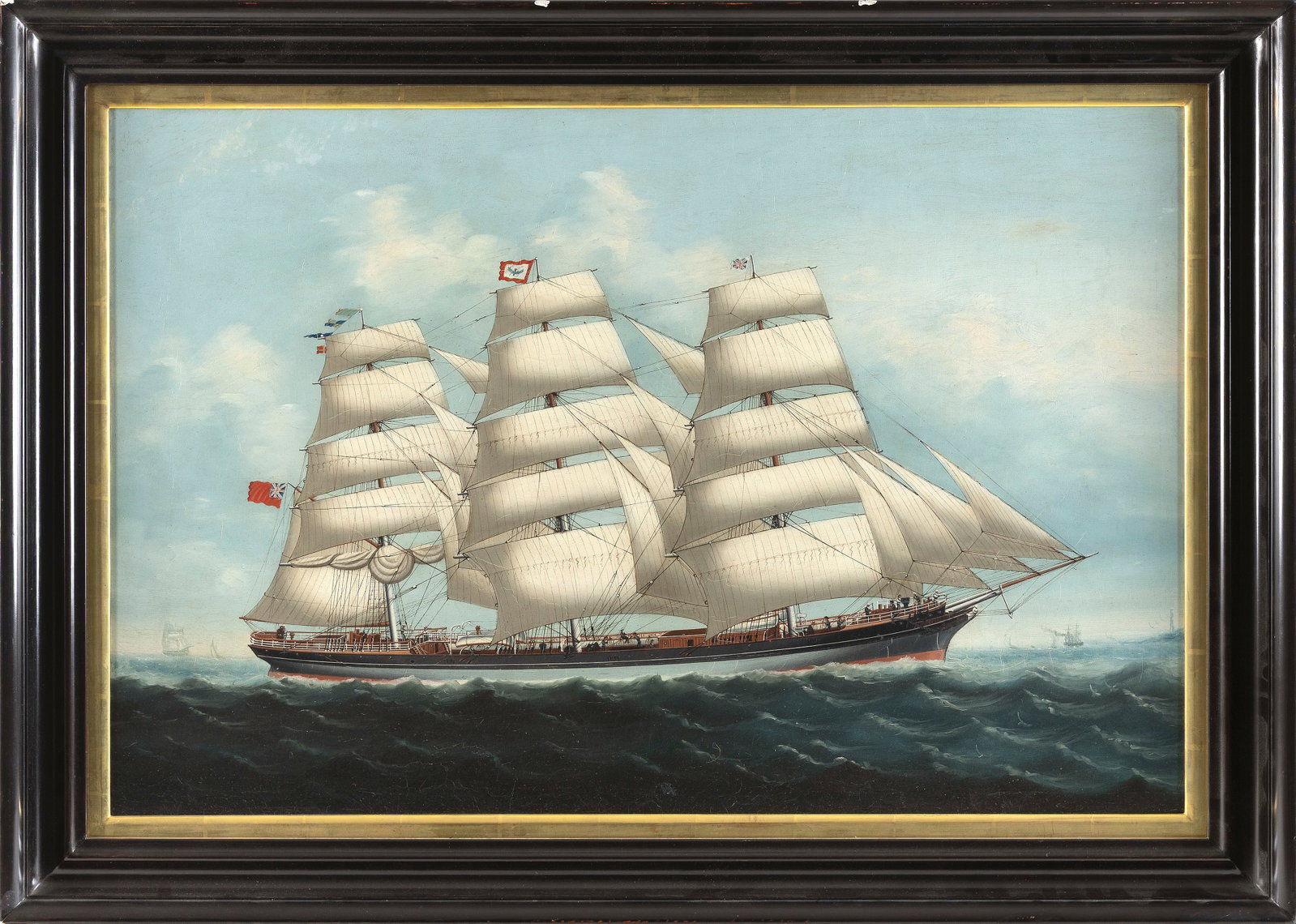 CHINESE SCHOOL (19th Century,), Ship portrait of the "Steelfield.", Oil on canvas, 24" x 36". (1 of 3)