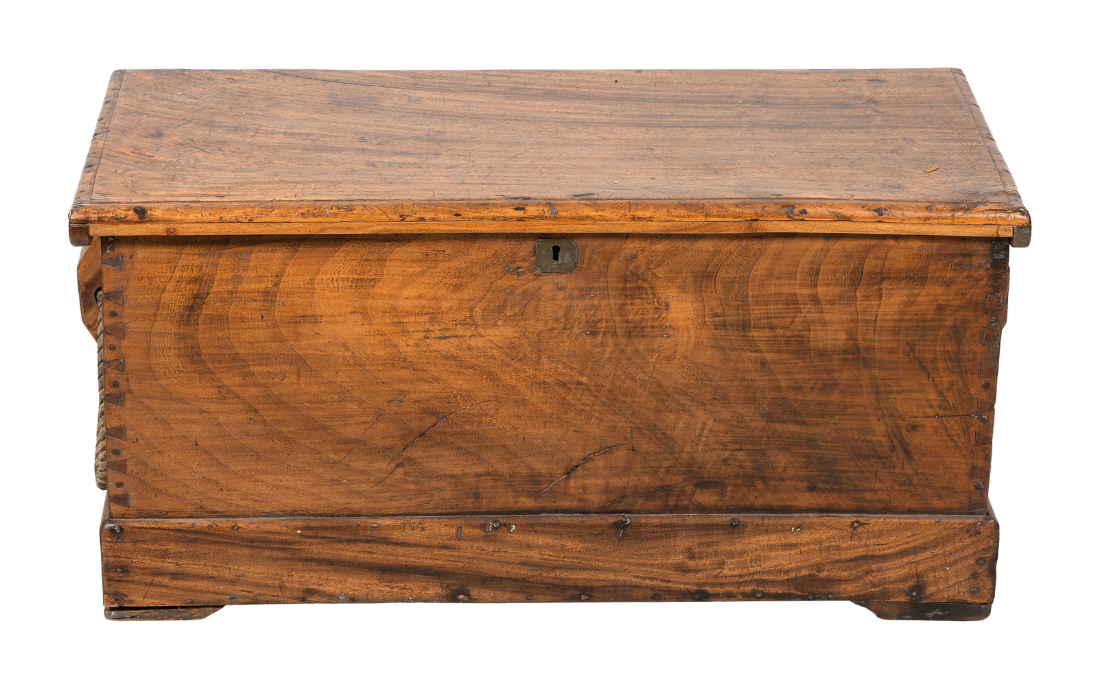 CAMPHORWOOD SEA CHEST Early to Mid-19th Century Height 17.5". Width 36". Depth 18". (1 of 4)