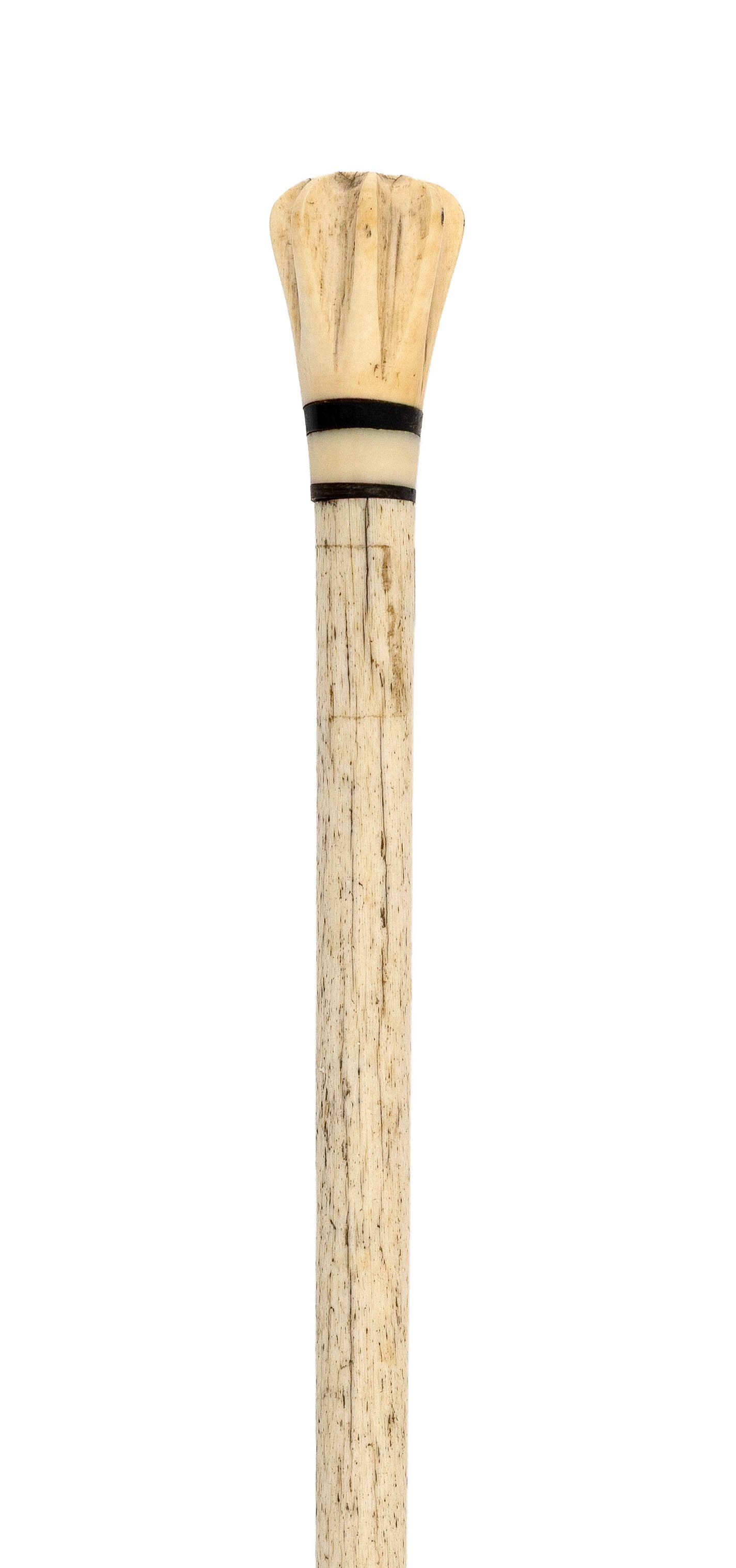 WHALE IVORY AND WHALEBONE CANE 19th Century Length 35.75". (1 of 2)
