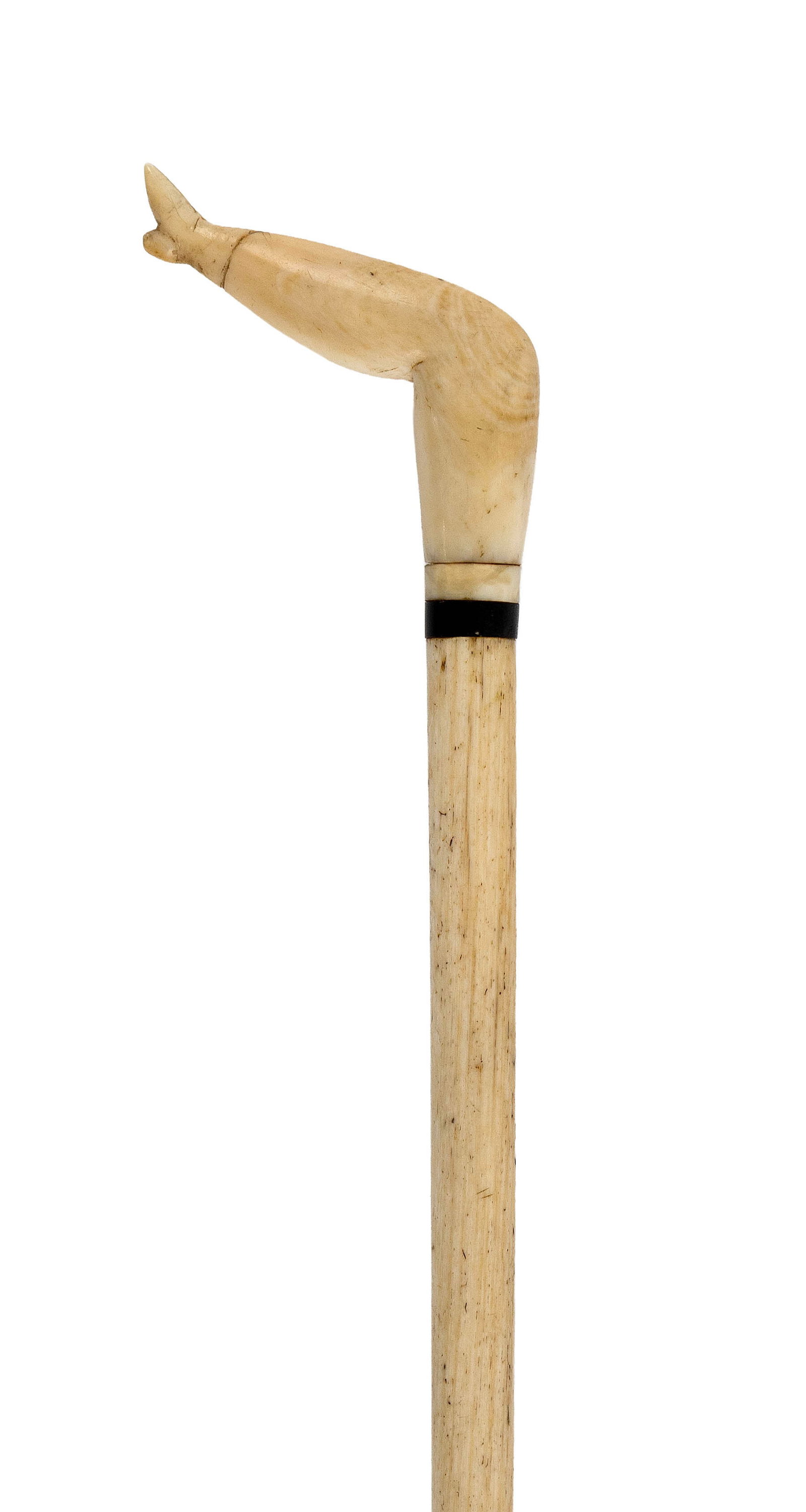 "NAUGHTY NELLIE" CANE 19th Century Length 34.75". (1 of 2)