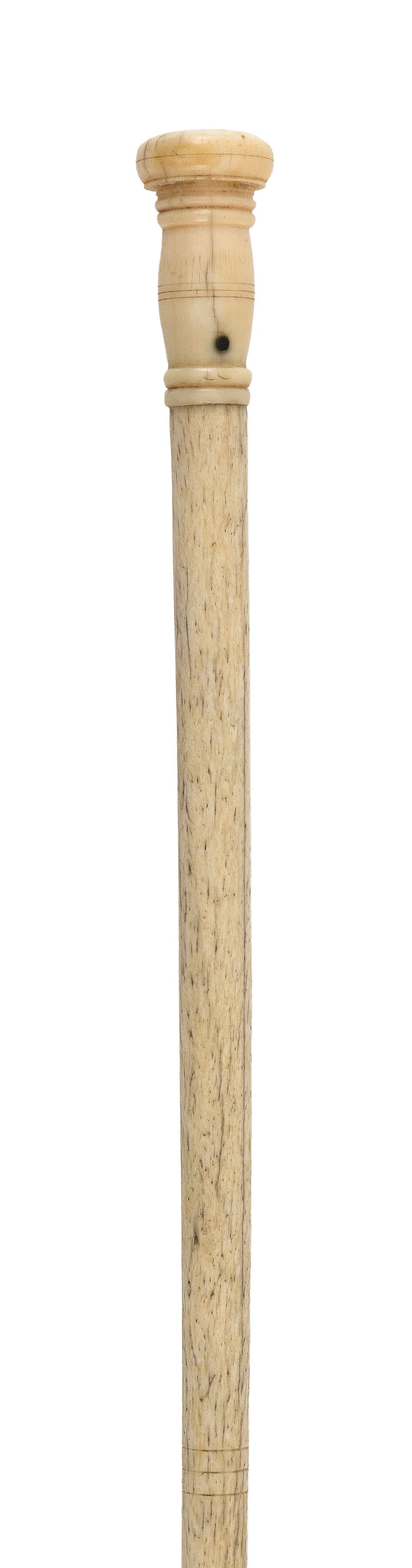WHALE IVORY AND WHALEBONE LADY'S CANE 19th Century Length 35.5". (1 of 2)