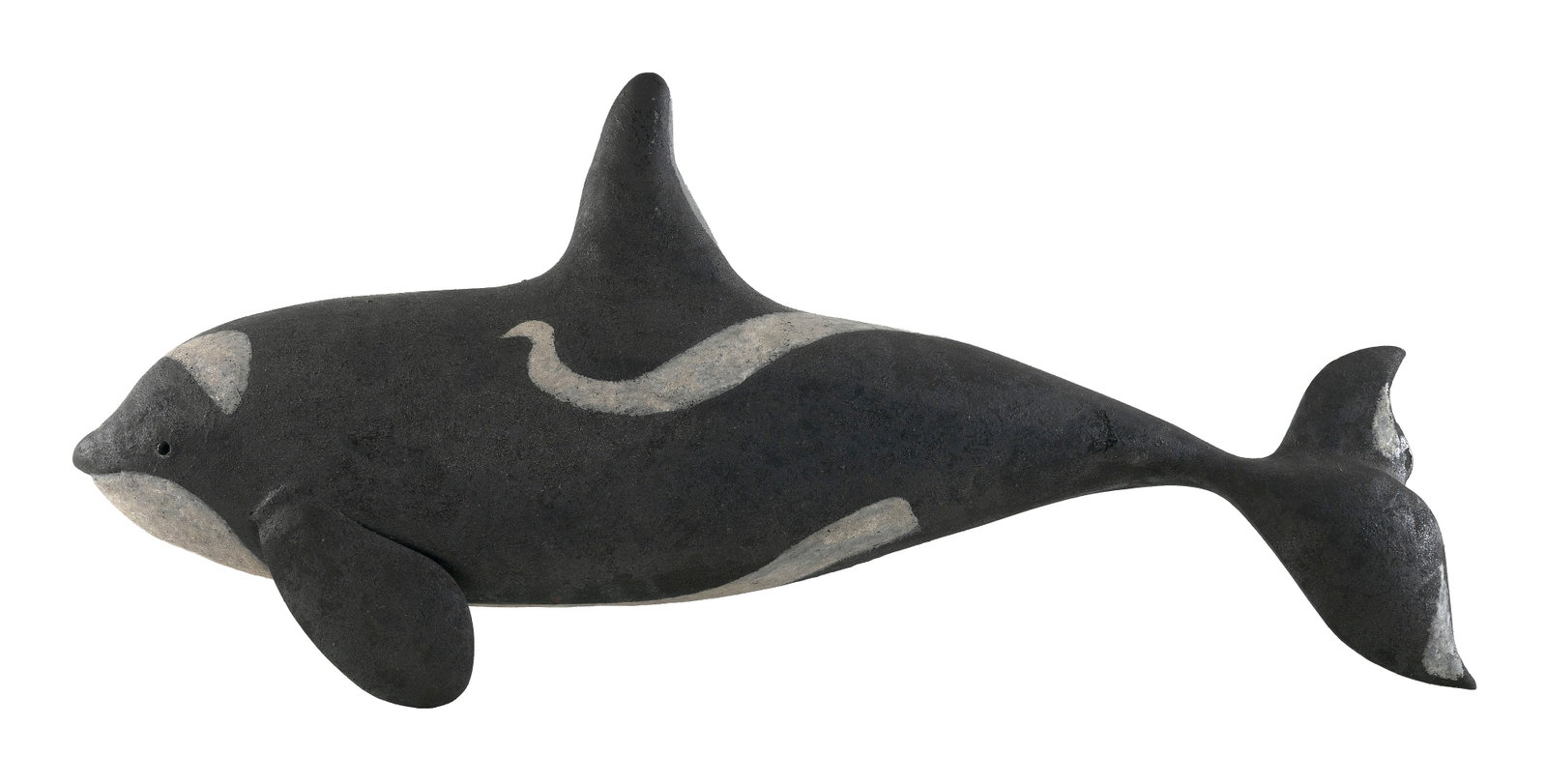 ROGER MITCHELL CARVED KILLER WHALE PLAQUE Massachusetts, Contemporary Height 14". Length 30". (1 of 2)