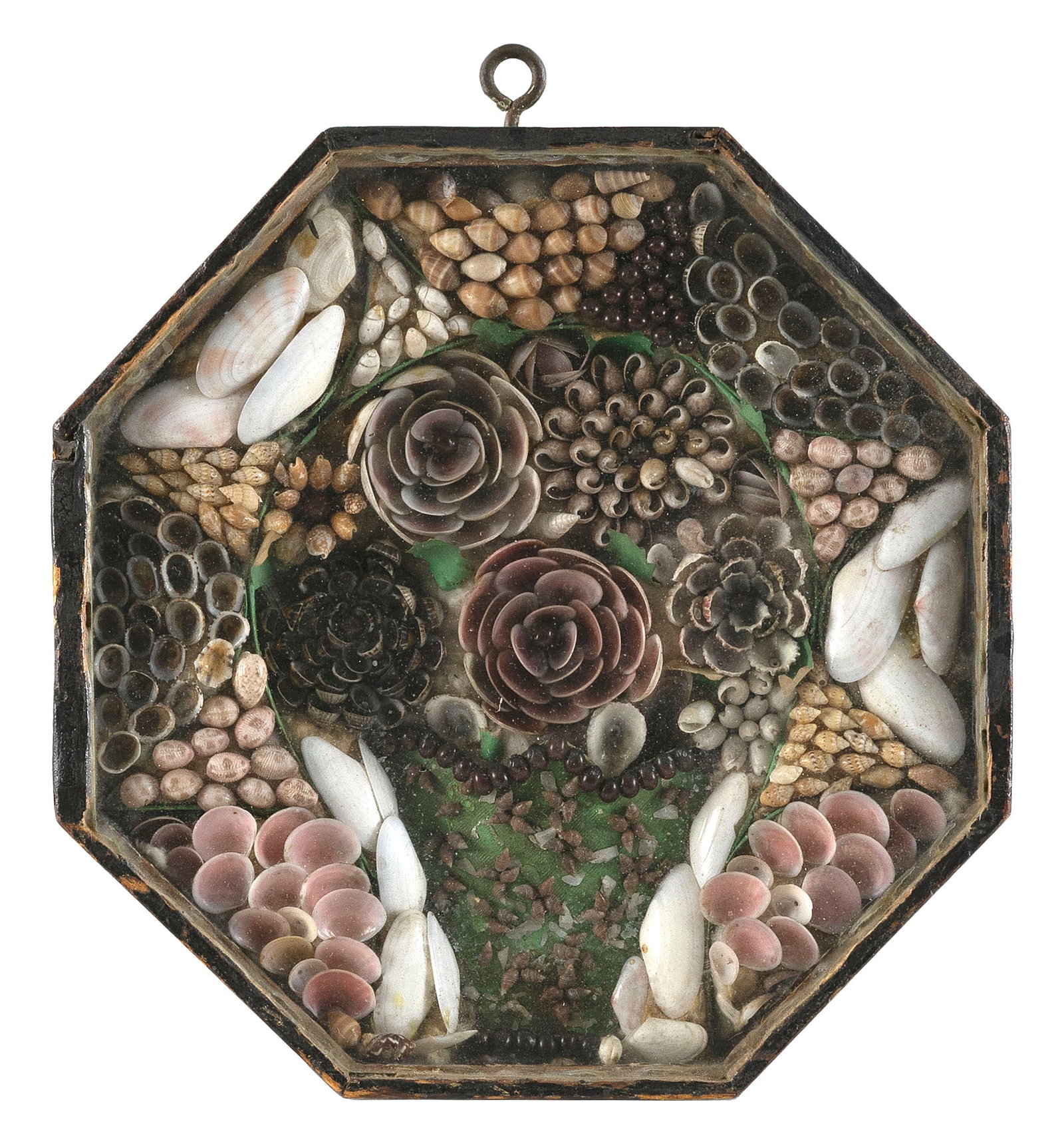 VINTAGE SAILOR'S VALENTINE Probably Barbados, Circa 1905 8.75" x 8.75". (1 of 1)
