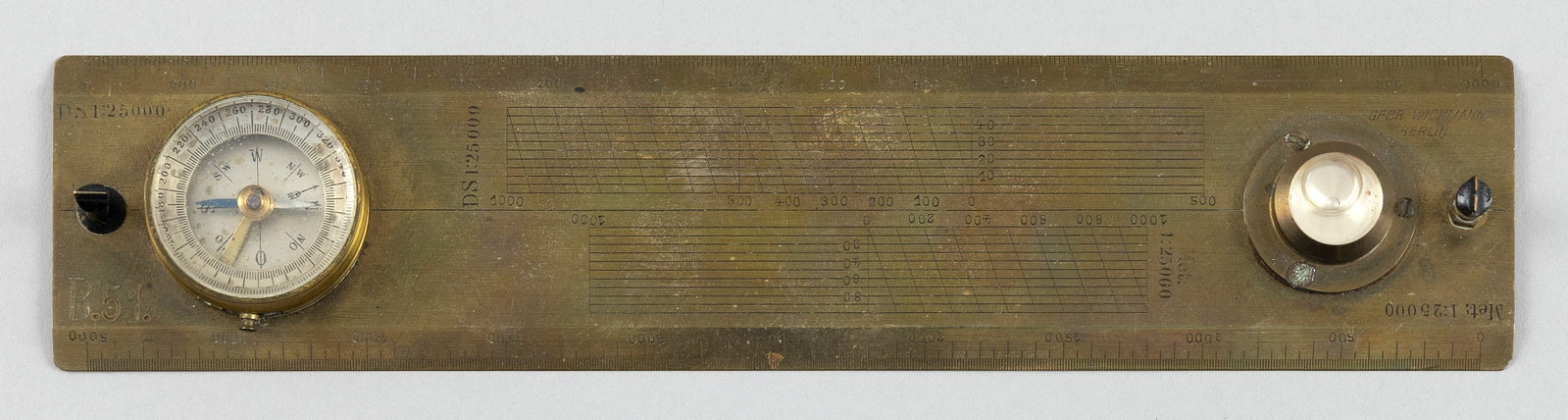 CASED NAVIGATIONAL STRAIGHT EDGE Late 19th/Early 20th Century Length 9.5". (1 of 2)