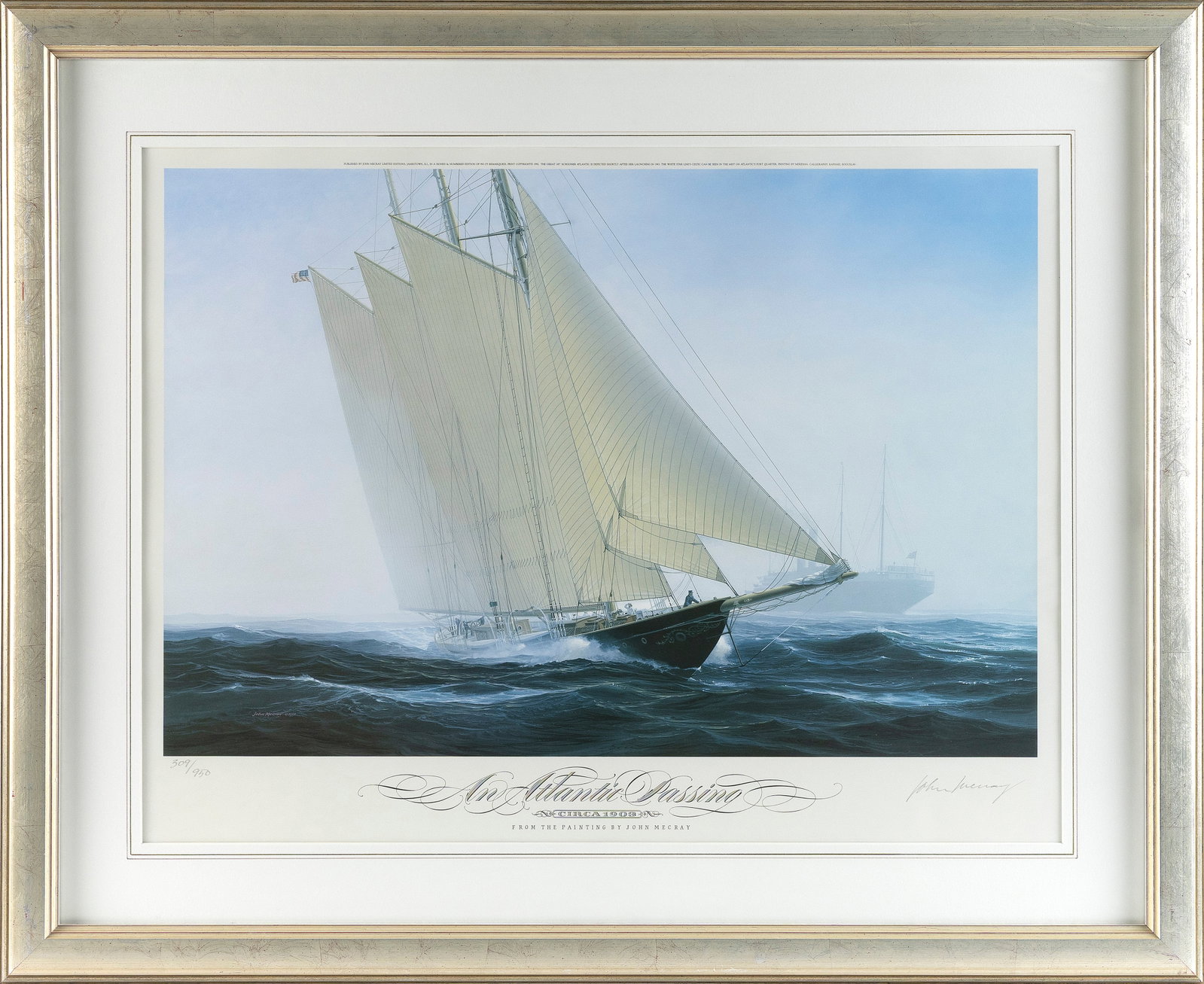 JOHN MARCY MECRAY (Rhode Island/Pennsylvania, 1937-2019), "An Atlantic Passing, Circa 1903"., (1 of 2)
