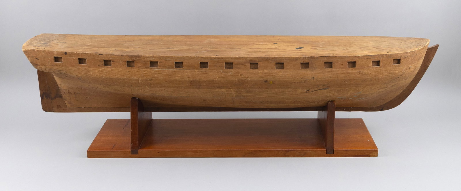FULL HULL MODEL 19th Century Height on cradle 10". Length 37.5". (1 of 2)