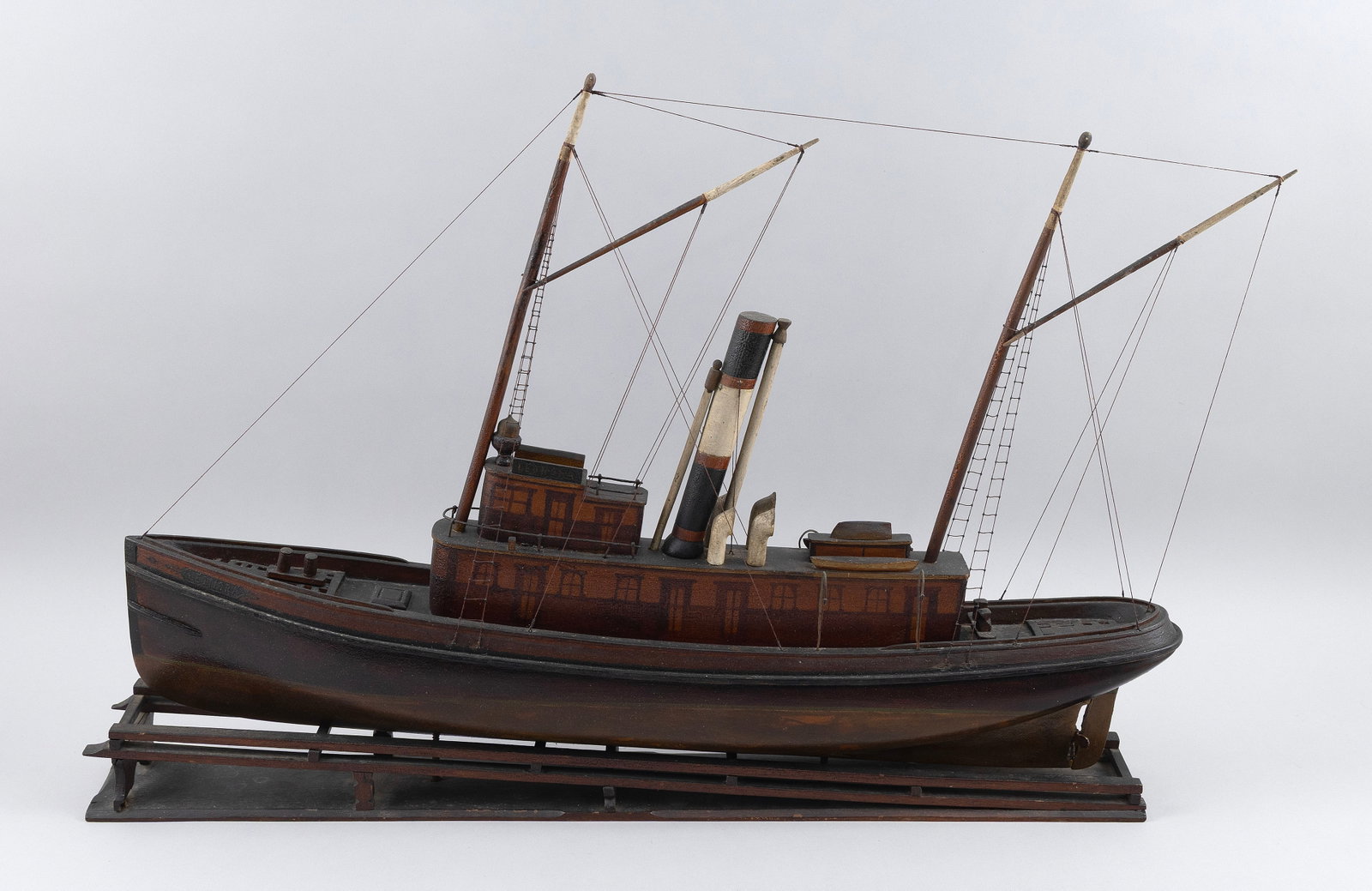 MODEL OF THE TUGBOAT "LEONORA" Early 20th Century Height 18.5". Length 26". (1 of 2)