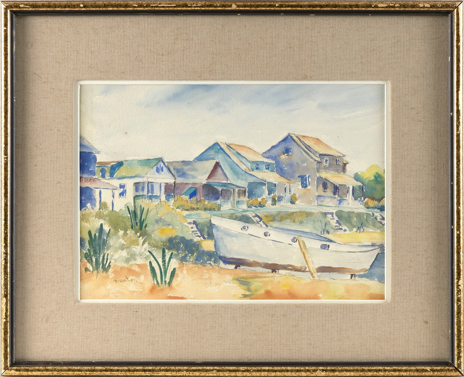 AMERICAN SCHOOL (Mid-20th Century,), Coastal scene, likely Martha's Vineyard, Massachusetts., (1 of 2)