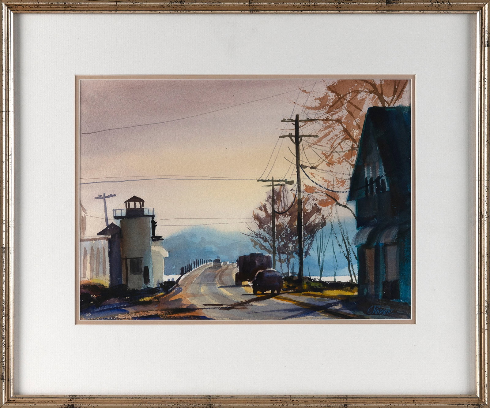 CURTIS ROSSER (Massachusetts, 1927-2005), Bass River Bridge, Cape Cod, Massachusetts., Watercolor, (1 of 2)