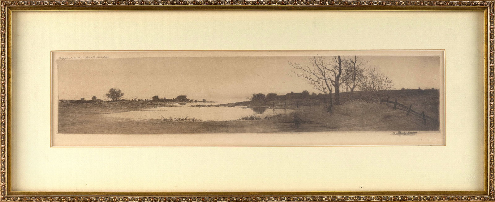 ALFRED J. HALLER (Pennsylvania, Late 19th/Early 20th Century), Marsh landscape with houses., (1 of 2)