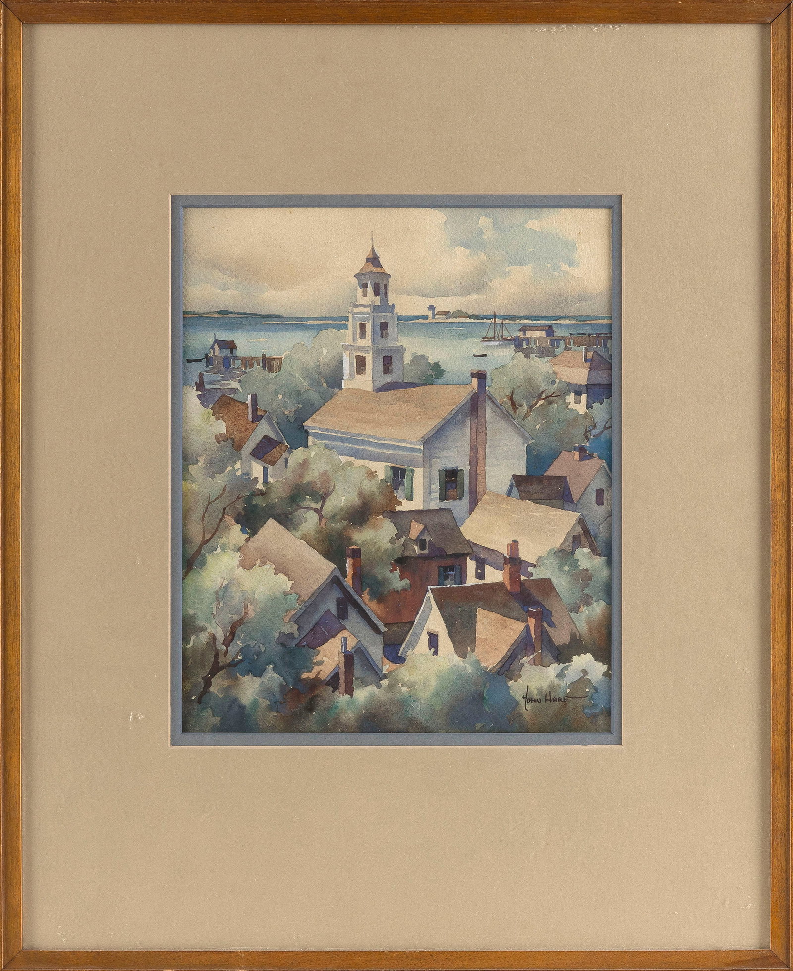 JOHN CUTHBERT HARE (Massachusetts/Florida, 1908-1978), Rooftops, Provincetown, Massachusetts., (1 of 2)